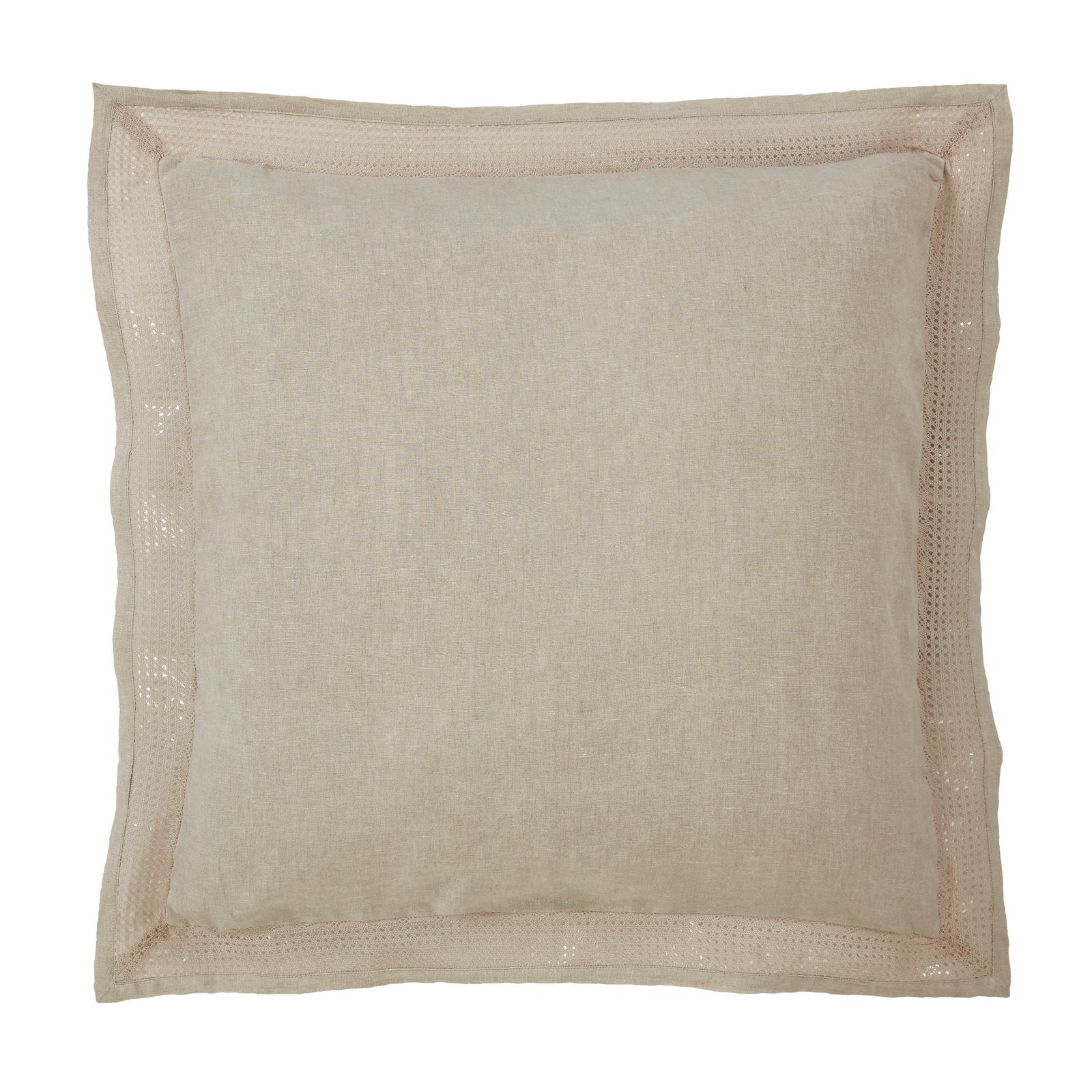 ES-021-2626_1|Natural linen duvet cover with elegant woven texture border detail. Perfect for sophisticated, modern bedding.