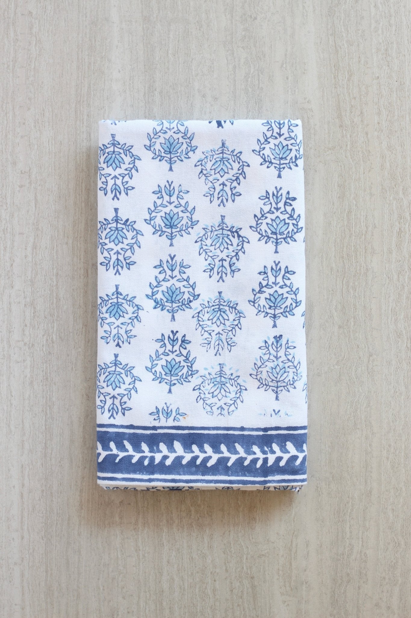 Table Runner - Lotus, Uniform Blue & Navy - The Mended Company