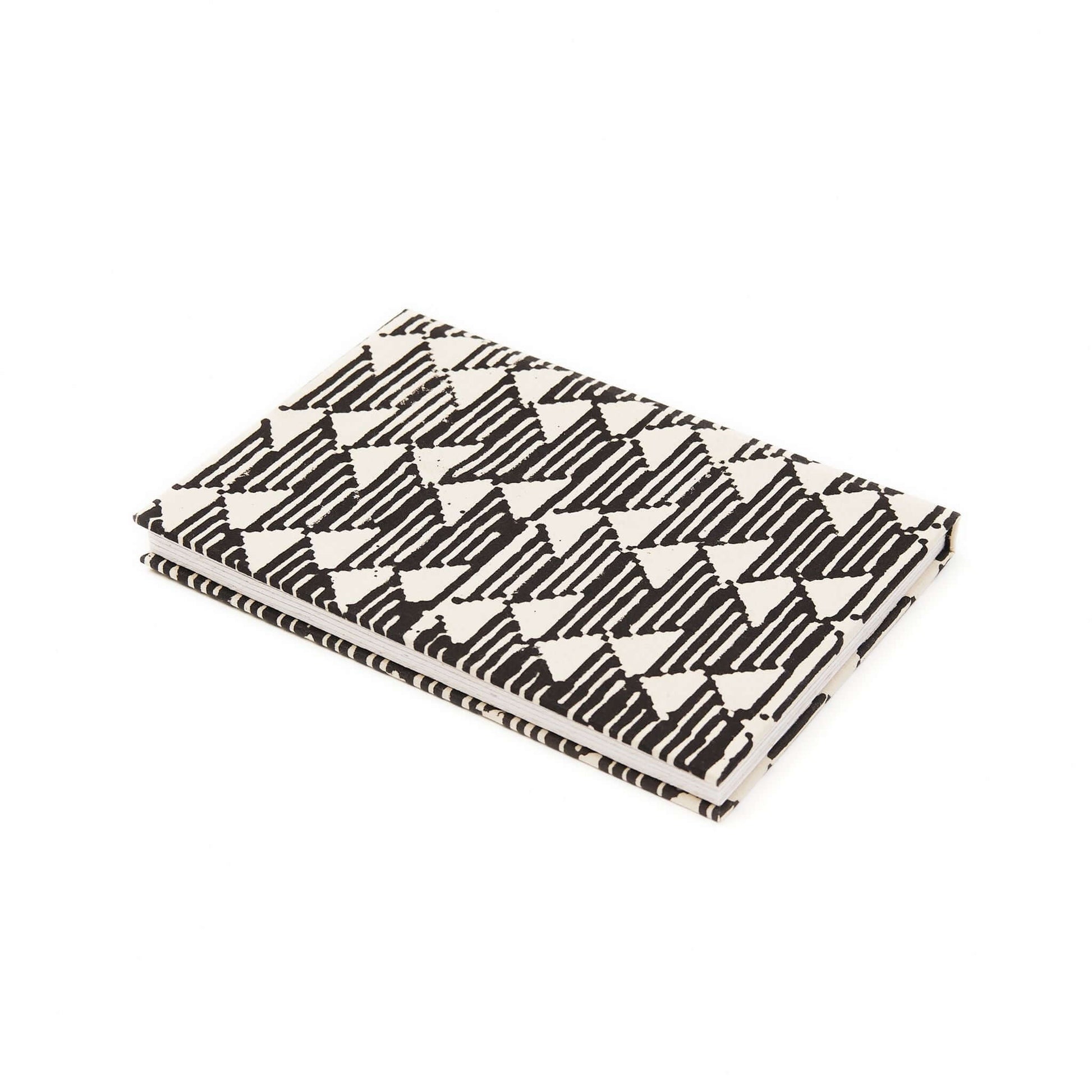 Black And White Triangle Print Hand Made Journal 