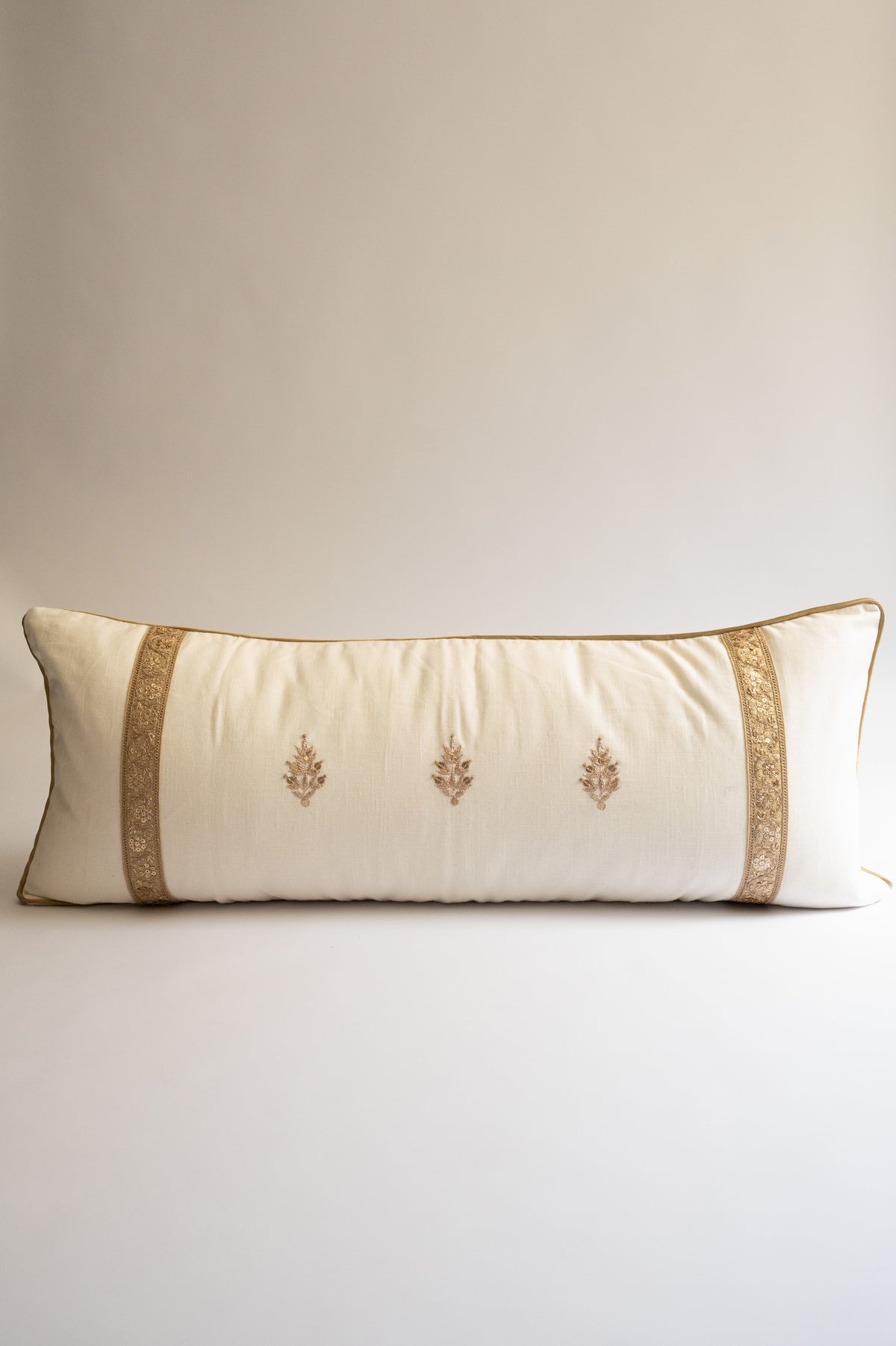 Noor Hand-Embroidered Lumbar Pillow