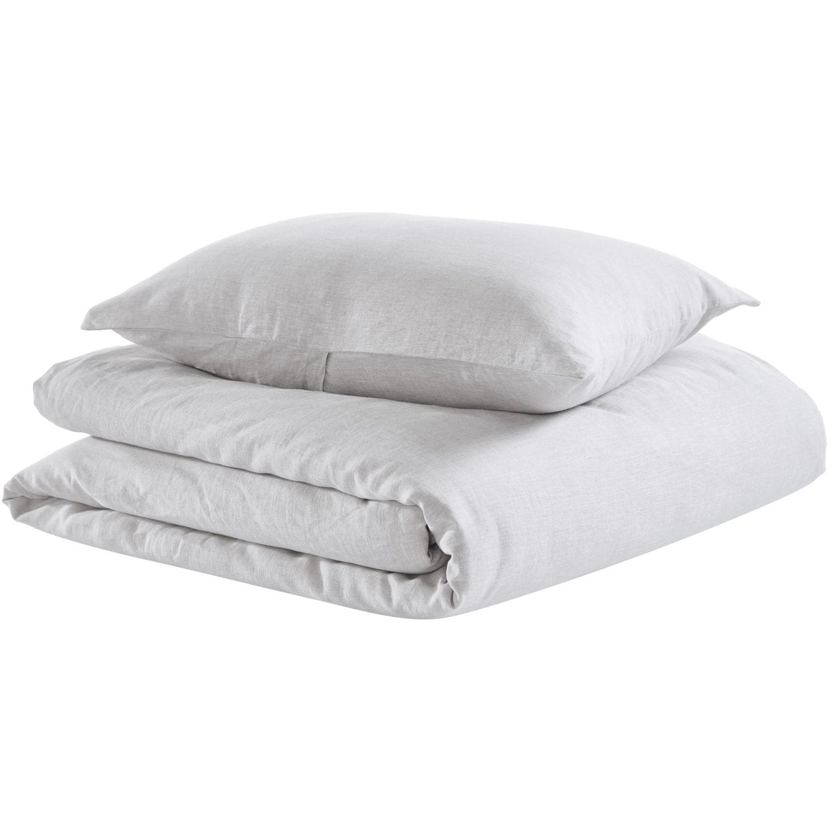 DT-038-9092_3|Cozy light grey linen duvet cover creating a serene sleep space in a modern bedroom, enhancing comfort and style.