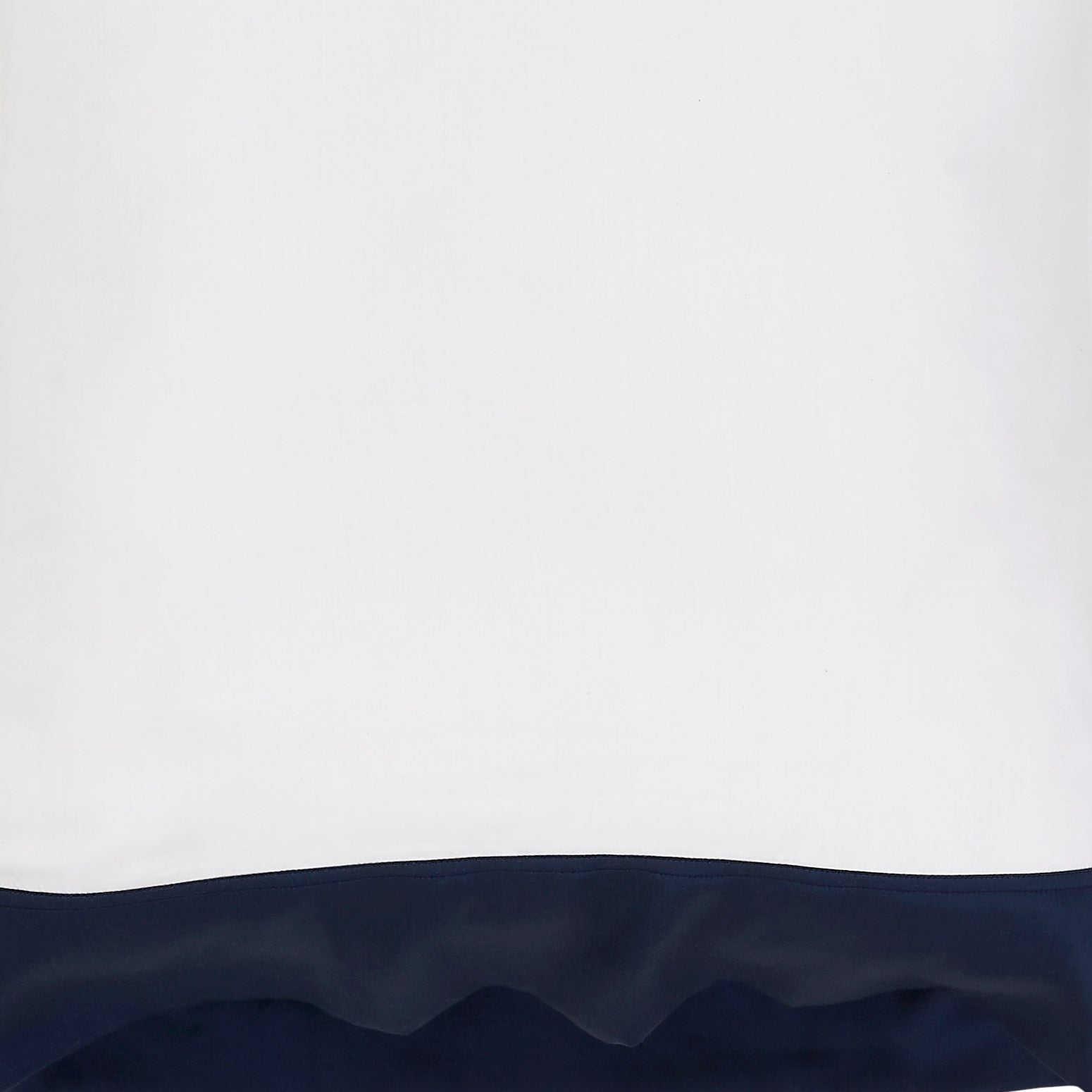 AKP-513-2040_3|Luxurious 100% Lyocell sheets, white with a sophisticated navy bottom accent. Sustainable, soft, and eco-friendly bedding.