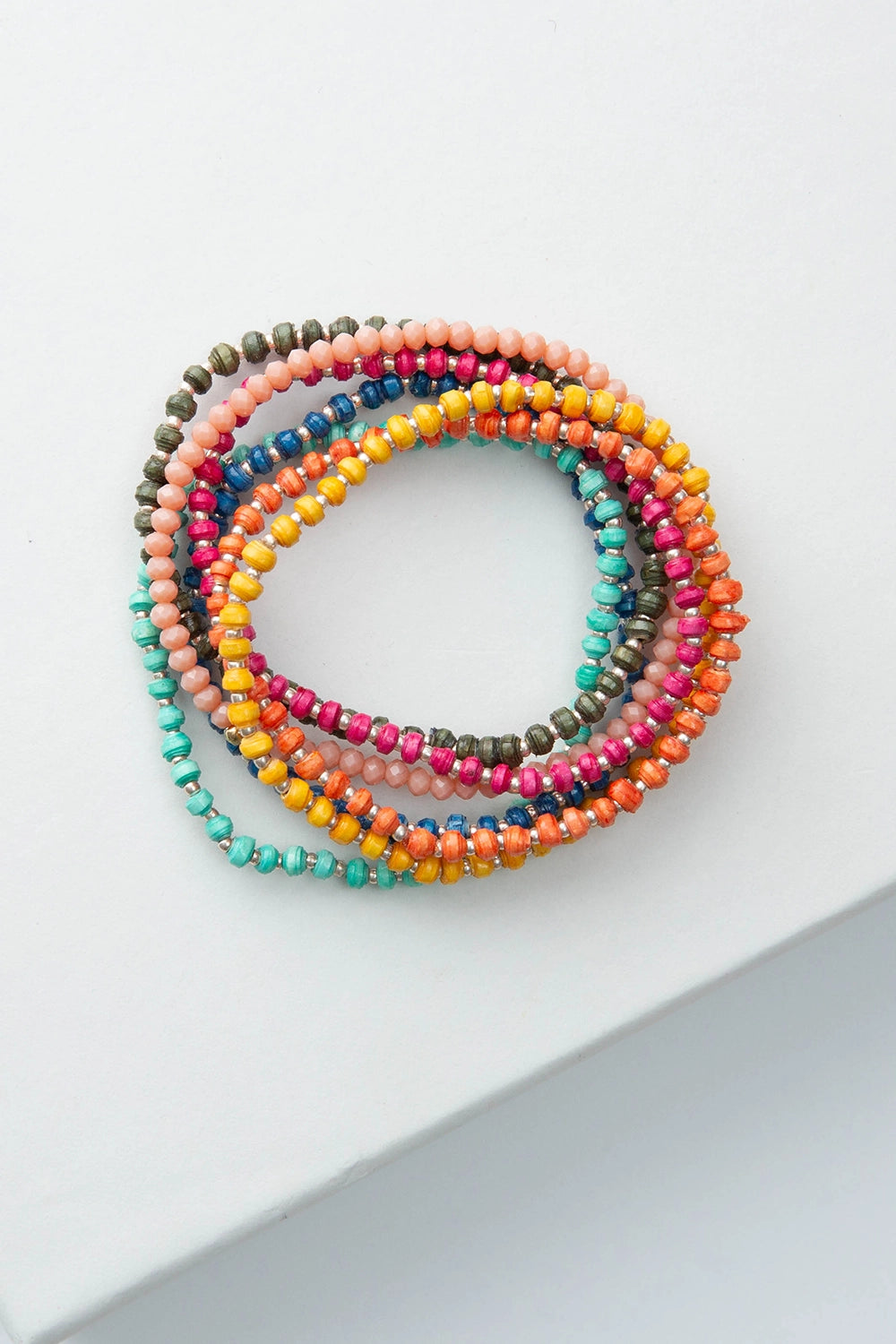 S/8 Tiny Paper Bead Bracelet