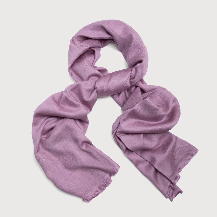 Eyelash Fringed Cashmere Scarf - Lilac