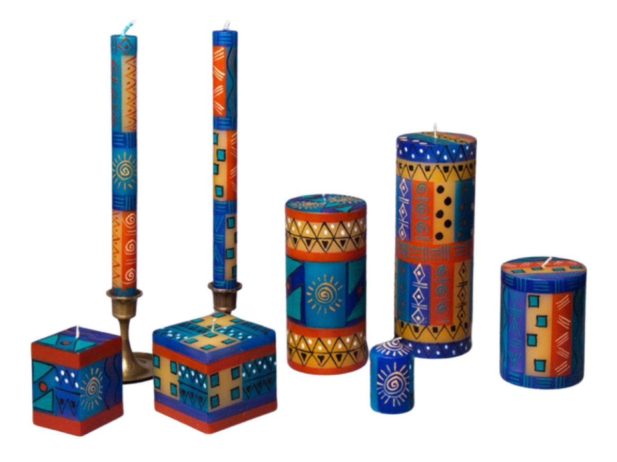 African Sky Painted Candles