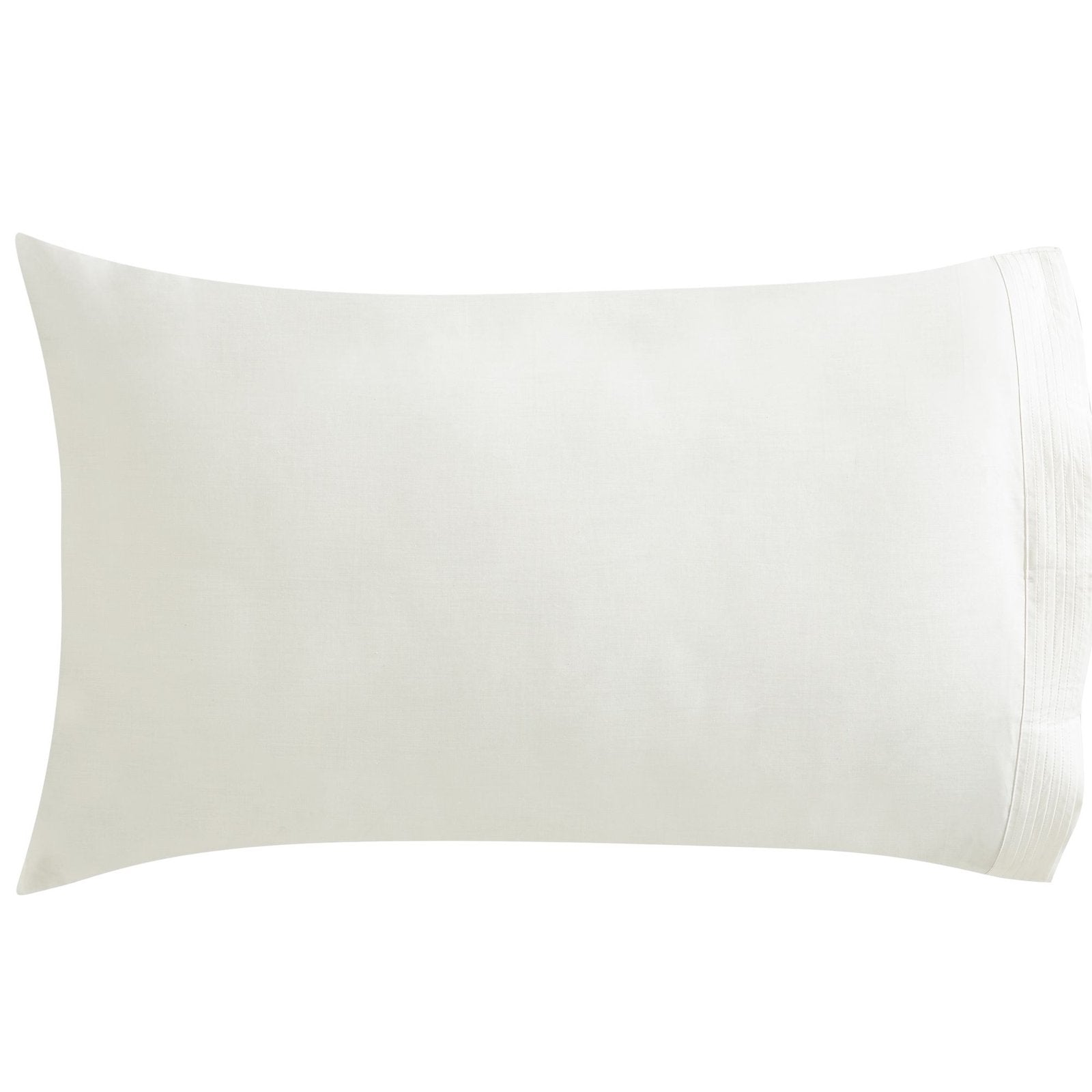AKP-522-2040_1|Elegant cream 100% cotton pillowcase with refined pintuck pleat detail. Soft, smooth, breathable bedding comfort.