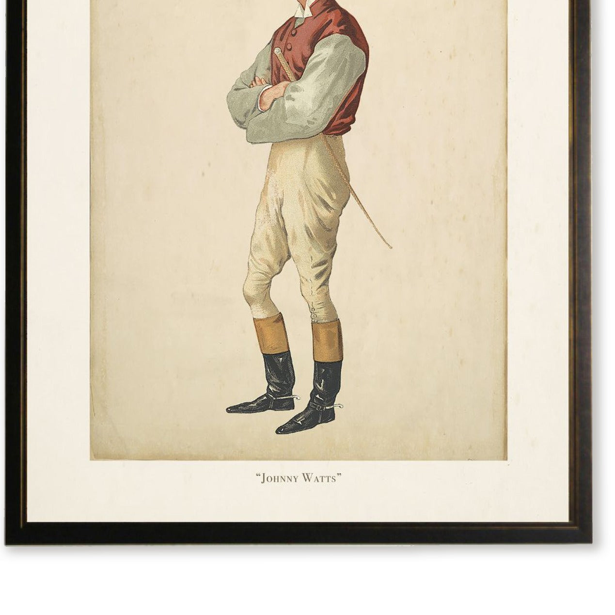 "Johnny Watts" Jockey in Copper and Black Frame