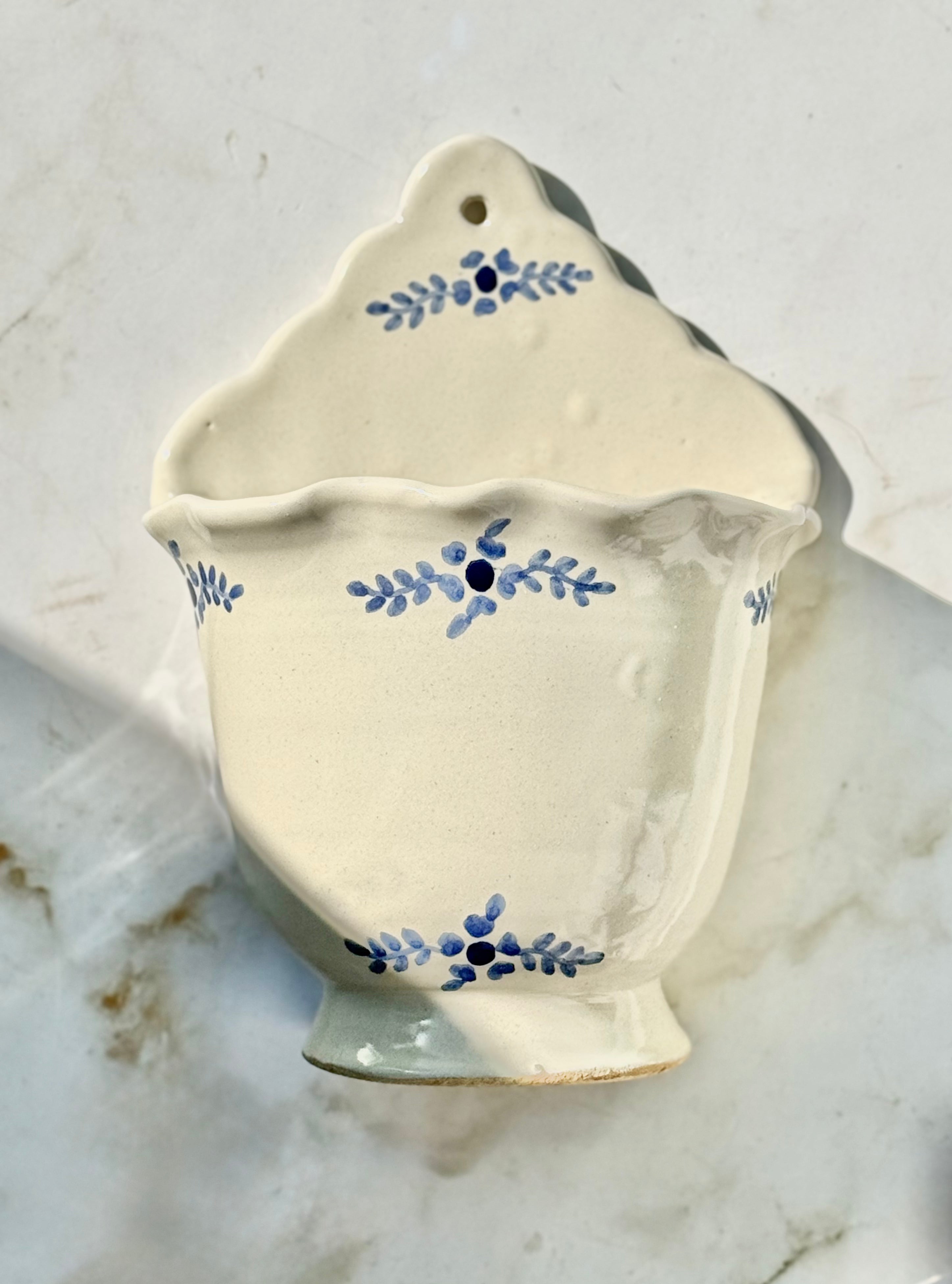 Hand-painted Margot Wall Vase, Blue