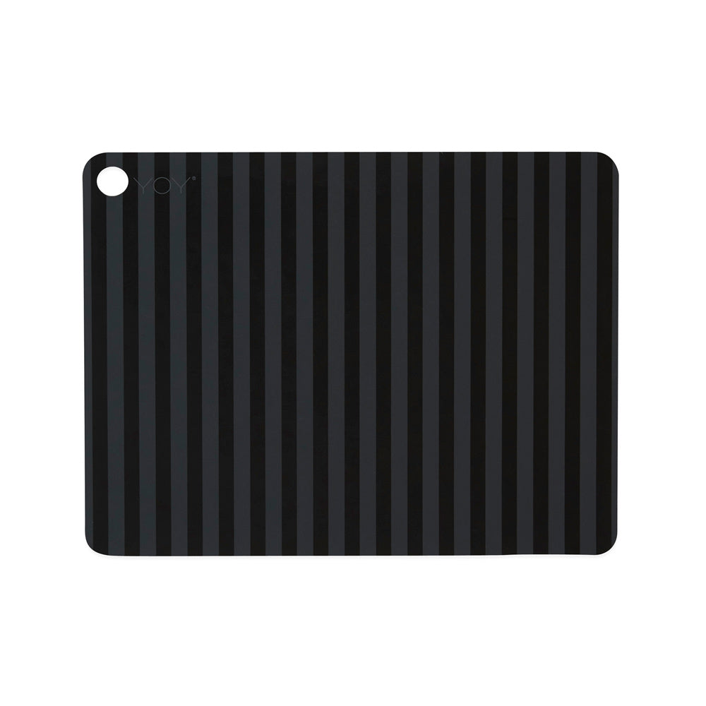 Placemat Stripe Anthracite 2 Pcs Pack Design By Oyoy 1