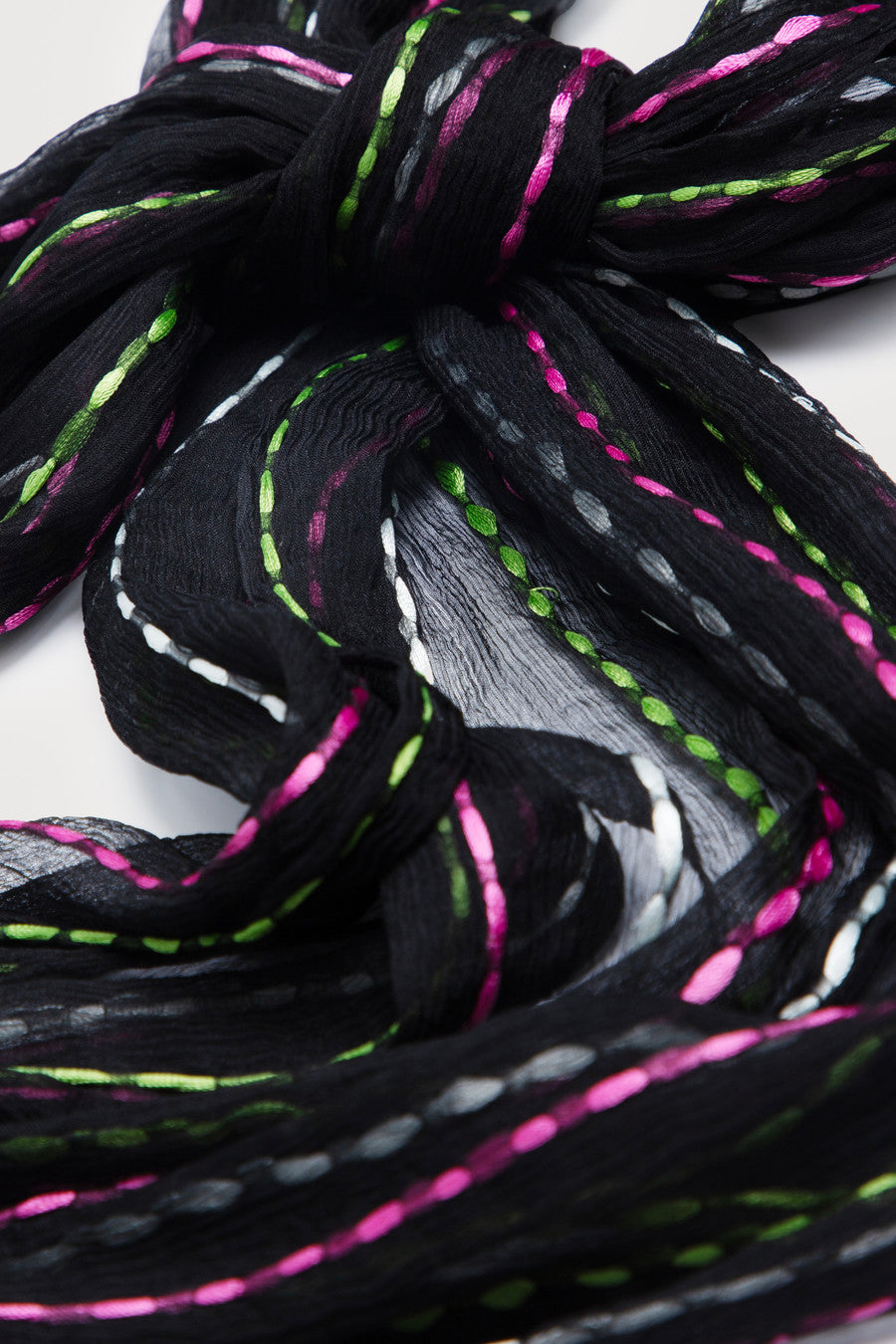 Rio Silk Scarf with Tassel - Black