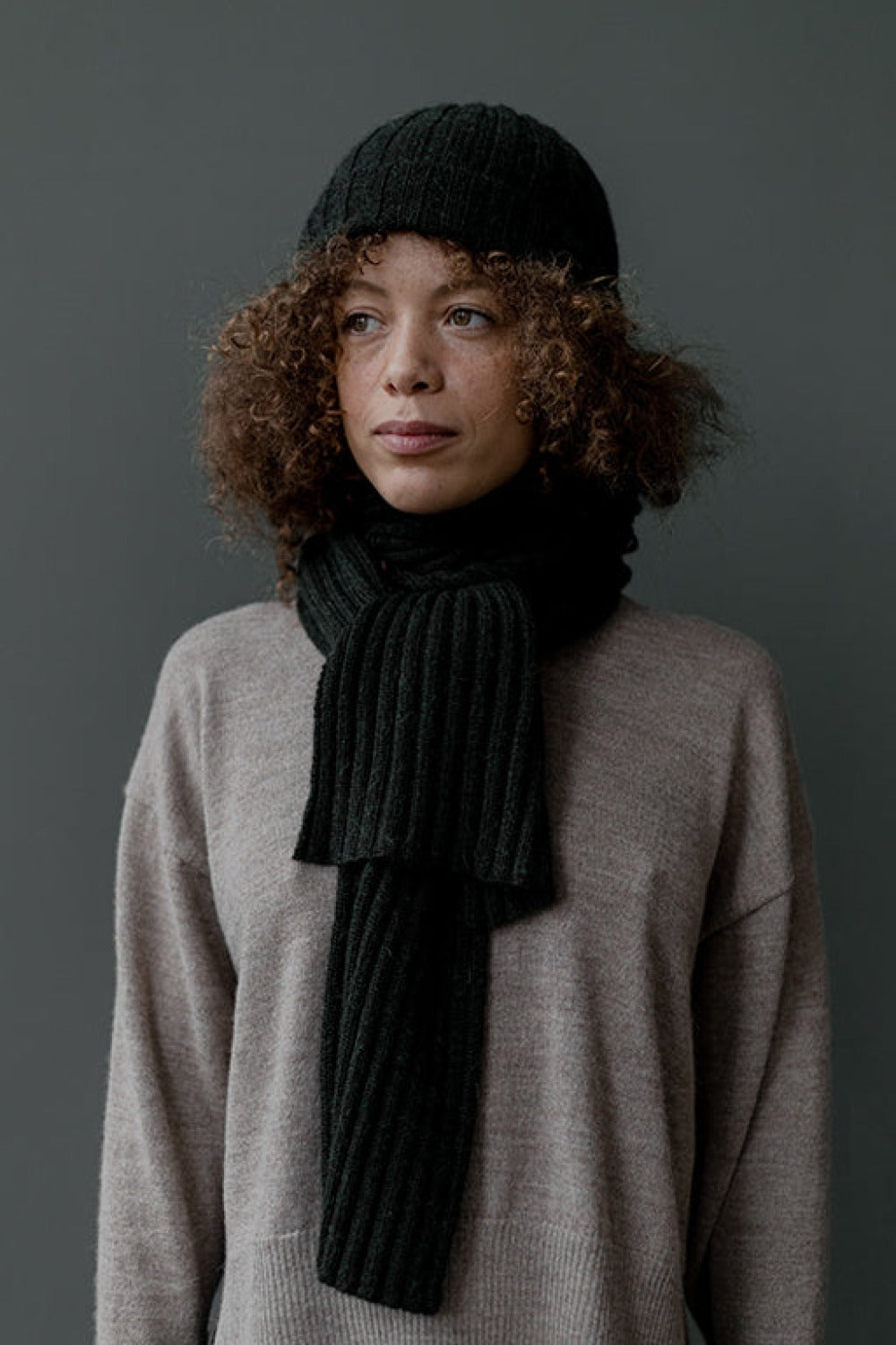 Ribbed Beanie - Green Envy
