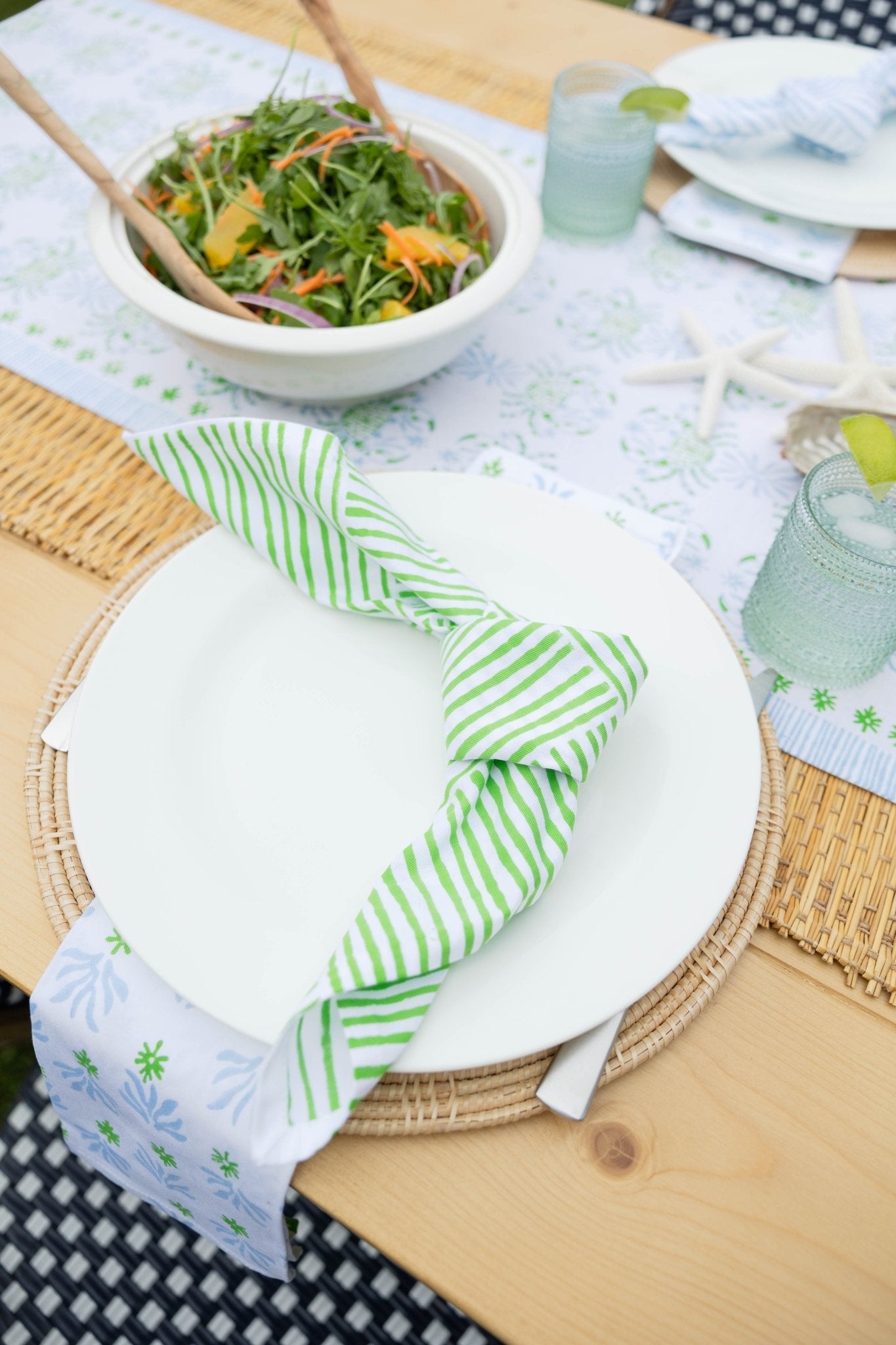 Organic Napkins (set of 4) - Striped, Vine - The Mended Company