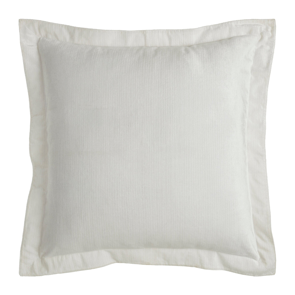 ES-052-2626_1|Crisp white ribbed duvet cover with tailored flange edge. Soft, luxurious texture enhances modern bedroom comfort.