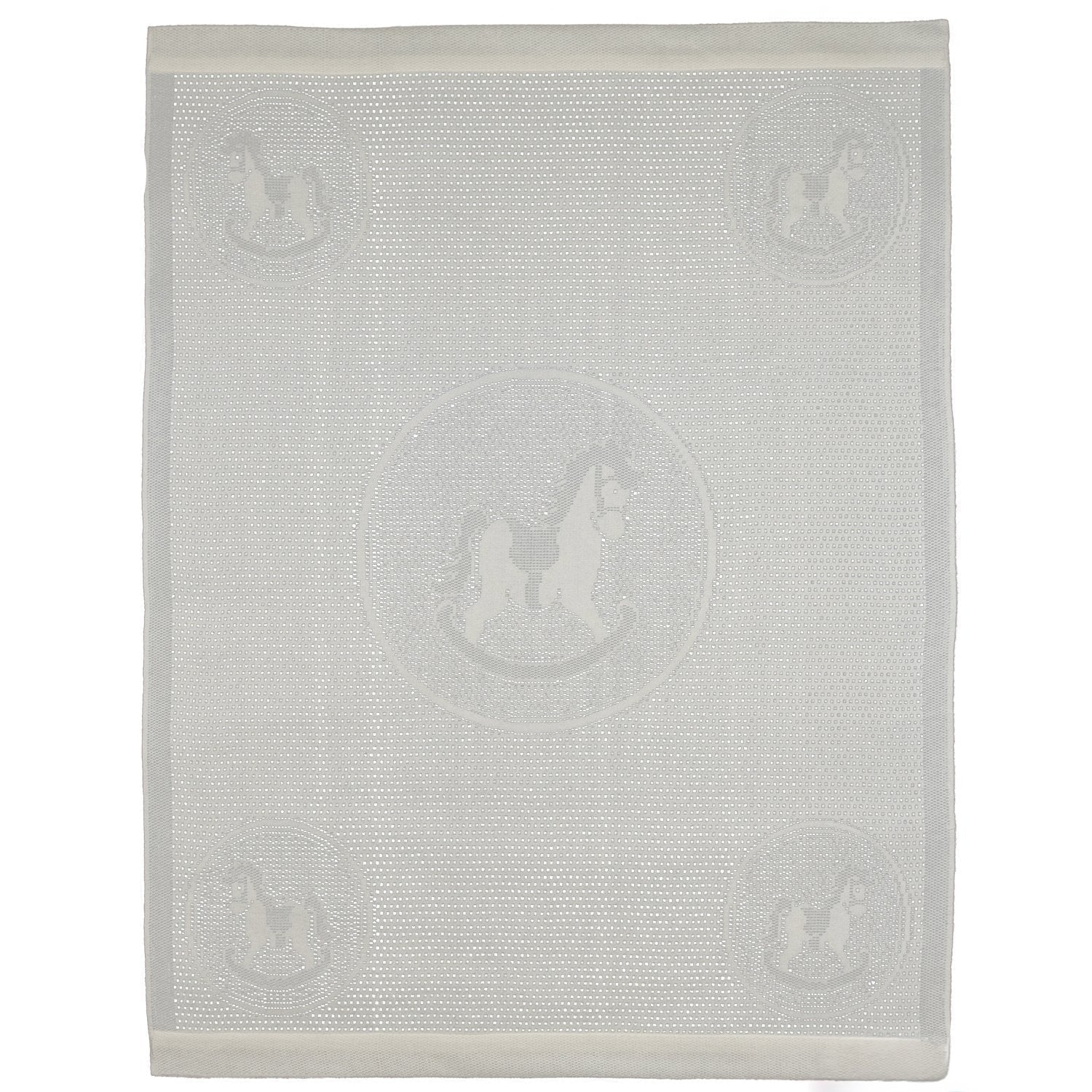Southampton Home Lace Weave Rocking Horse Baby Blanket ~ Ivory ~-Gifts-[bar code]-Prince of Scots