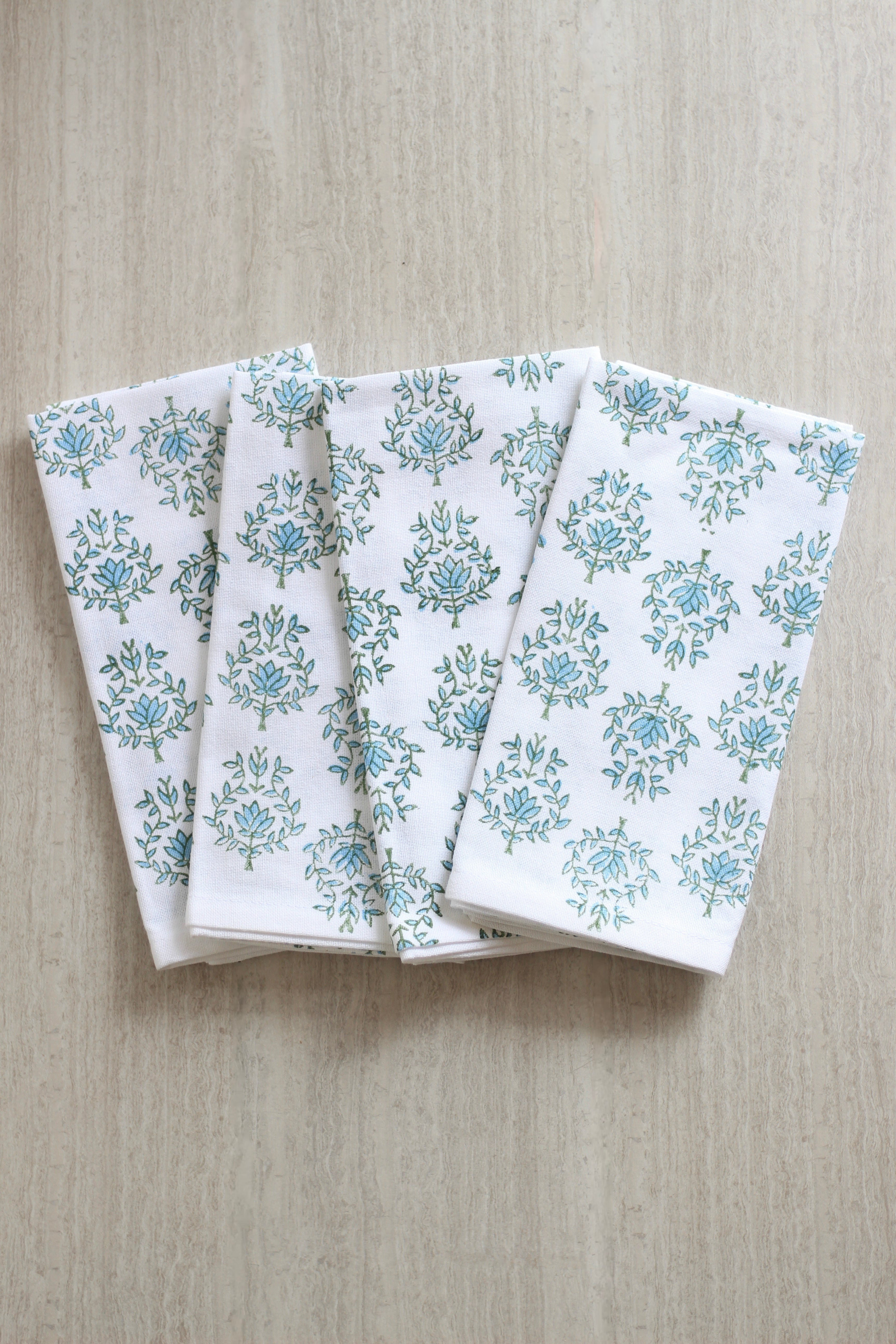 Organic Napkins (set of 4) - Lotus, Sage & Uniform Blue