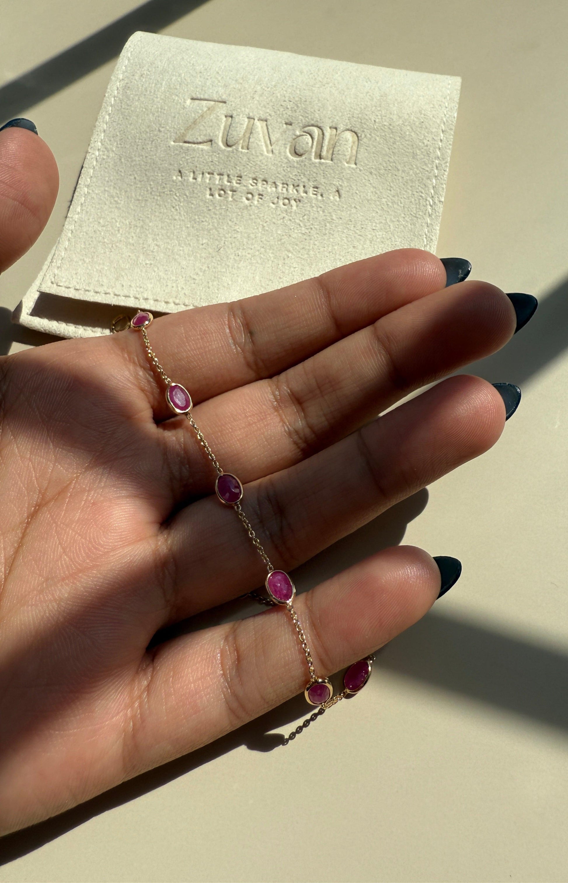 Ruby Radiance minimal everyday fine jewelry in solid gold and sterling 925 silver with natural gemstones.