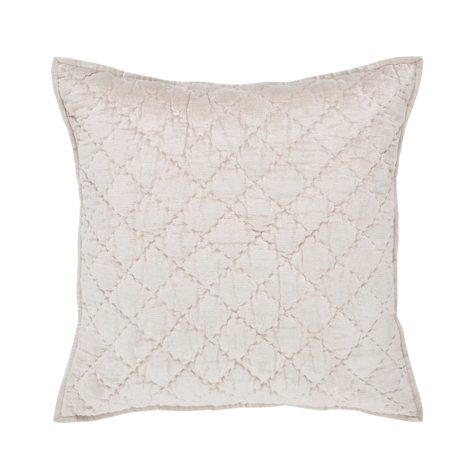 ES-342-2626-LOT1_1|Warm beige quilted decorative throw pillow with a timeless diamond quilt pattern, perfect for a cozy, inviting space.