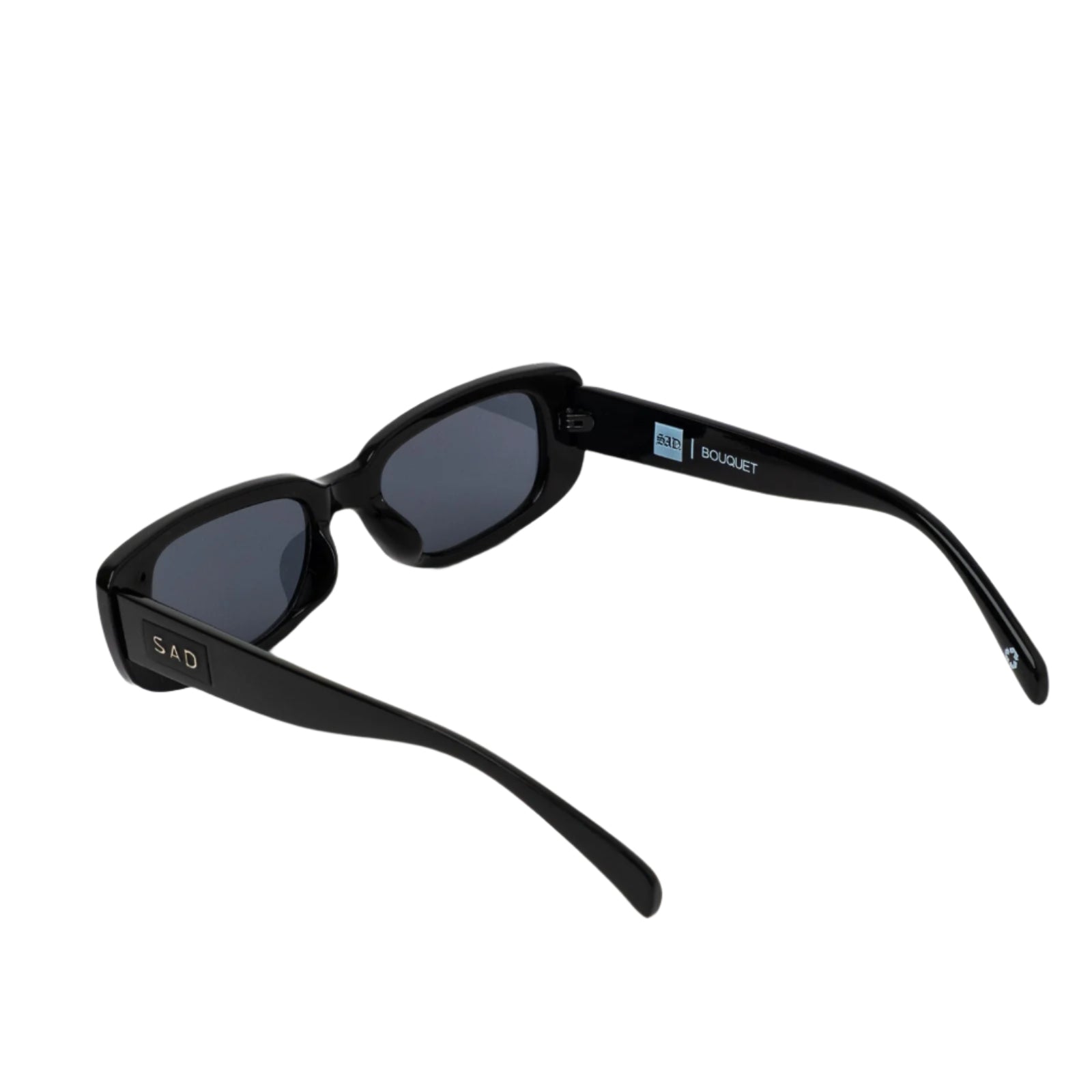 Sad Eyewear Bouquet rectangle sunglasses in gloss black with black tinted lenses