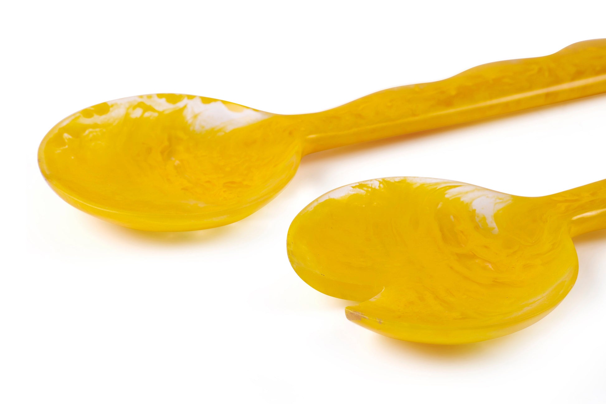 Resin Salad Server, Mustard 12.40x3.93 Inches Set of 2 - Casa Amarosa
