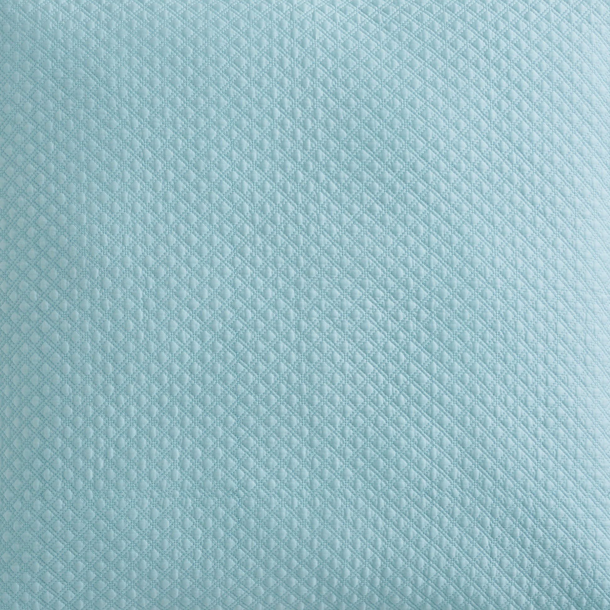 SS-252-2026_3|Close-up of tranquil aqua diamond-quilted coverlet fabric, providing a soothing color and elegant texture for bedroom decor.