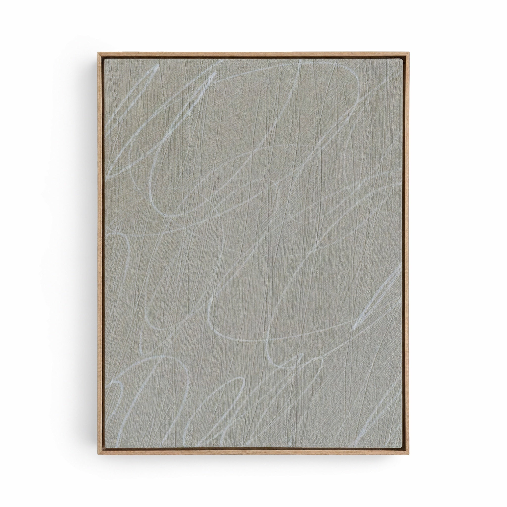 Gestural Marks in French Linen Framed Canvas Wall Art