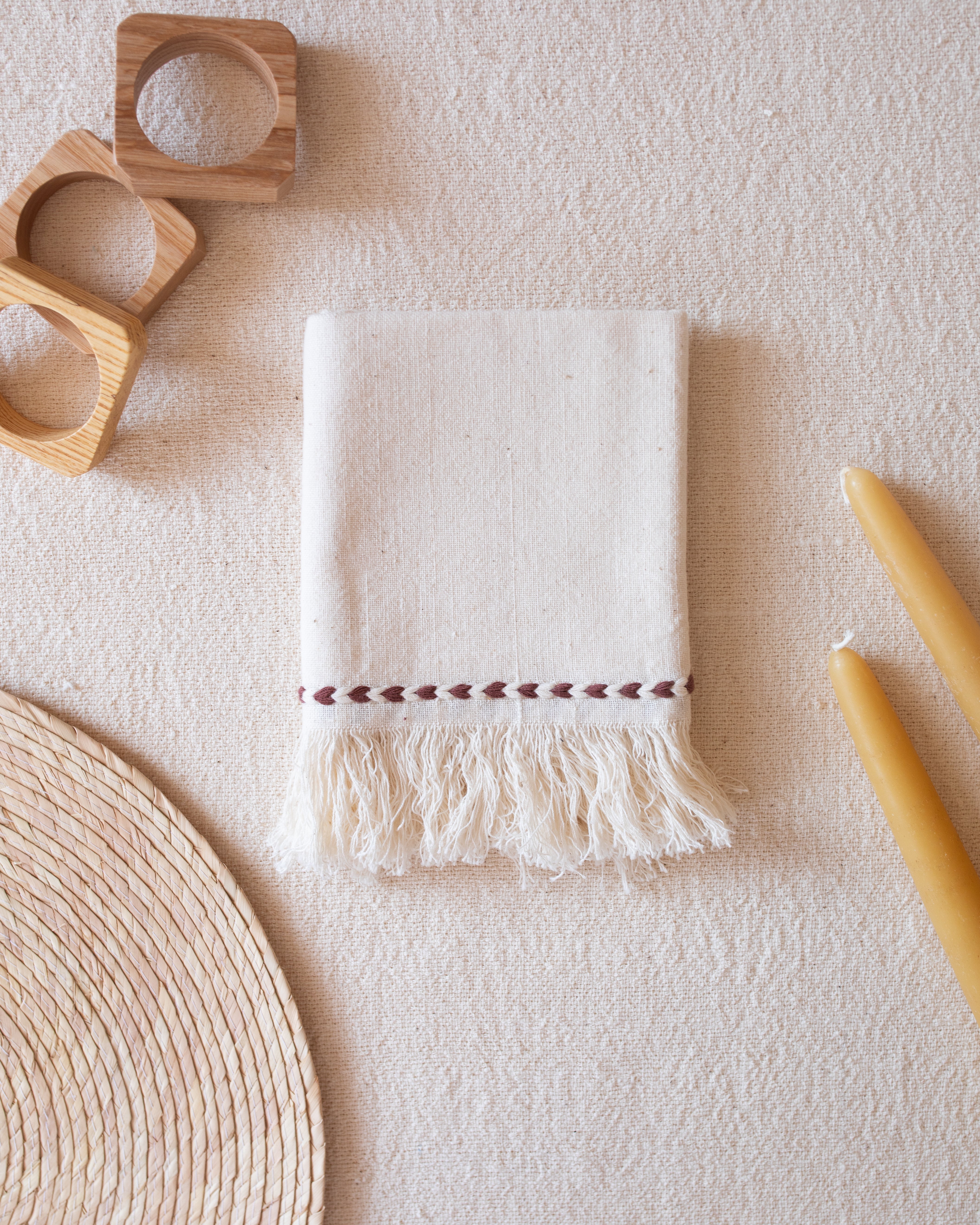 Chocolate Braid Detail Napkin - Thumbnail 2