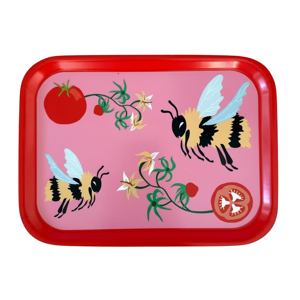Tomatoes bumblebees birch tray for decor or organization from centinelle. Save the bees