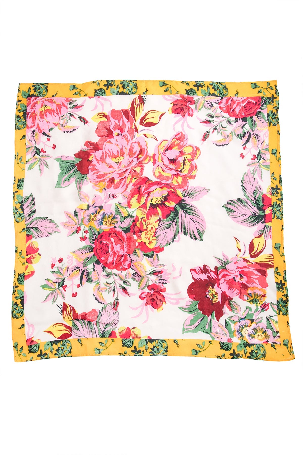 Multi Patterned Floral Bandana - Yellow