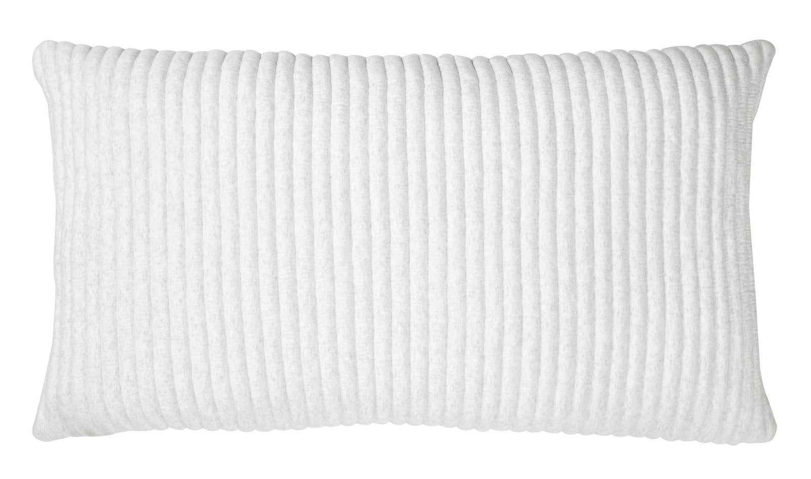 KS-367-2036_1|Crisp white quilted pillow sham, featuring a ribbed vertical corduroy-like texture, adding modern simplicity and comfort to bedding.