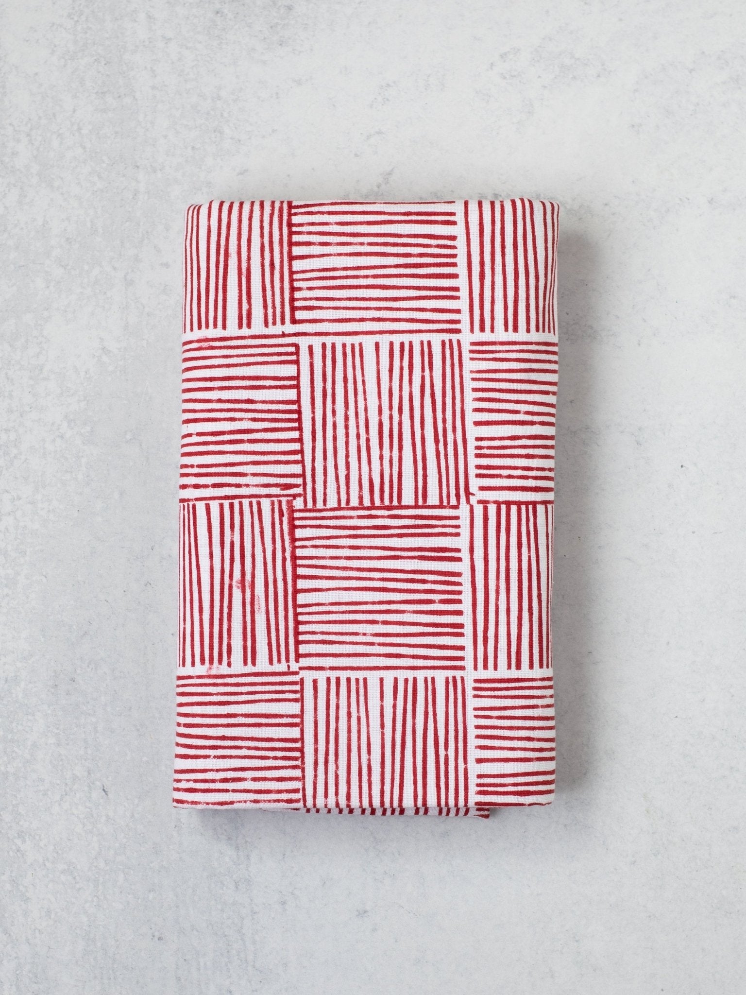 Table Throw - Striped, Red - The Mended Company