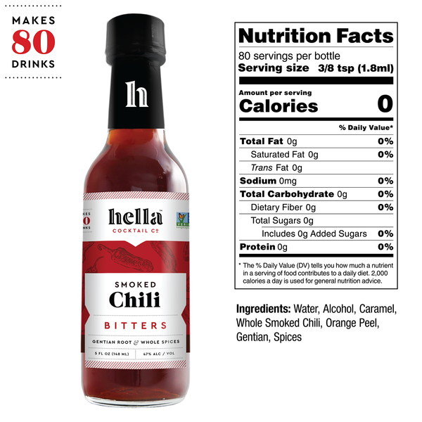 Hella Smoke Chili Bitters, 5oz-Barware-HellaChili-Prince of Scots