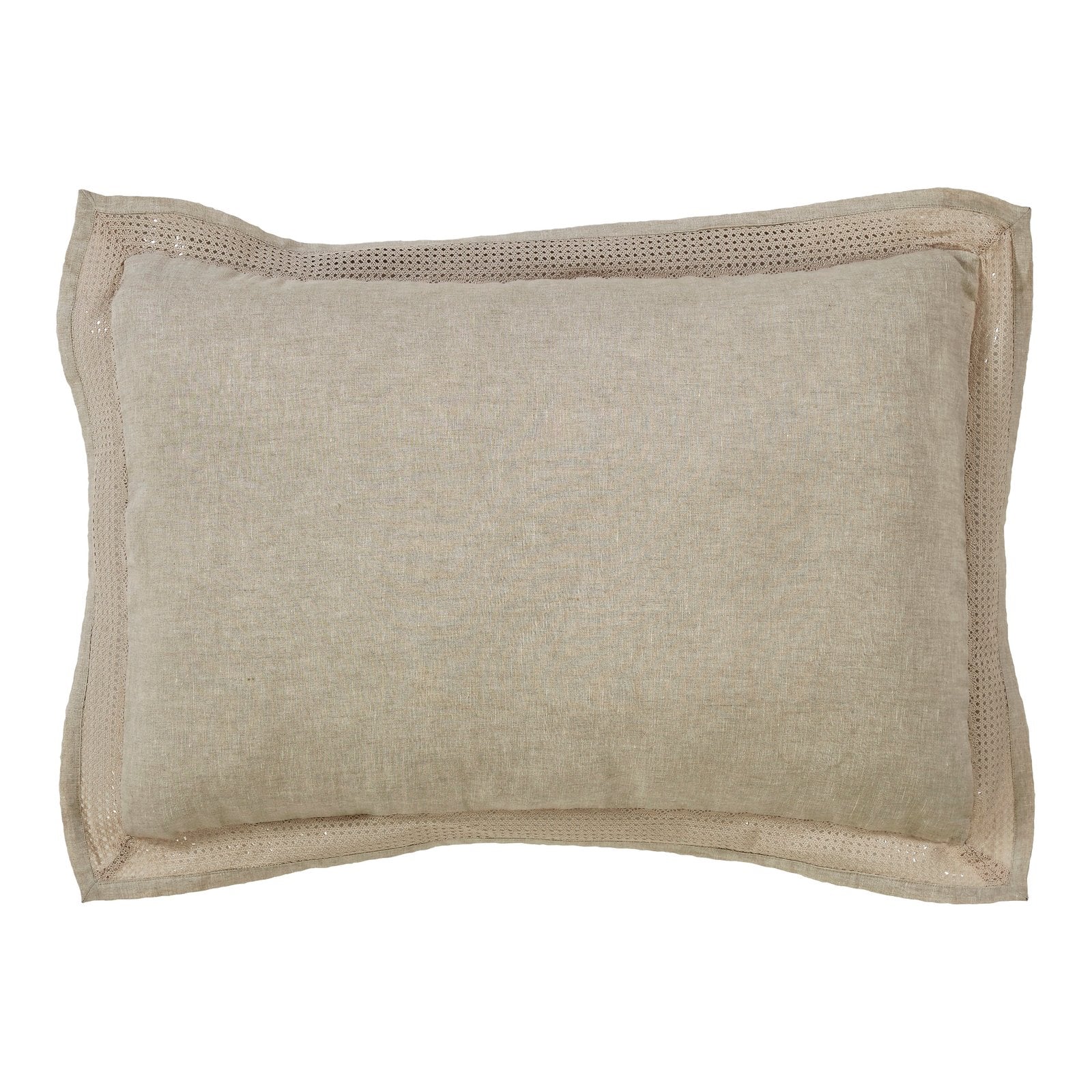 SS-021-2026_1|Elegant beige linen-look duvet cover featuring a sophisticated patterned border. Ideal for serene, stylish bedroom aesthetics.