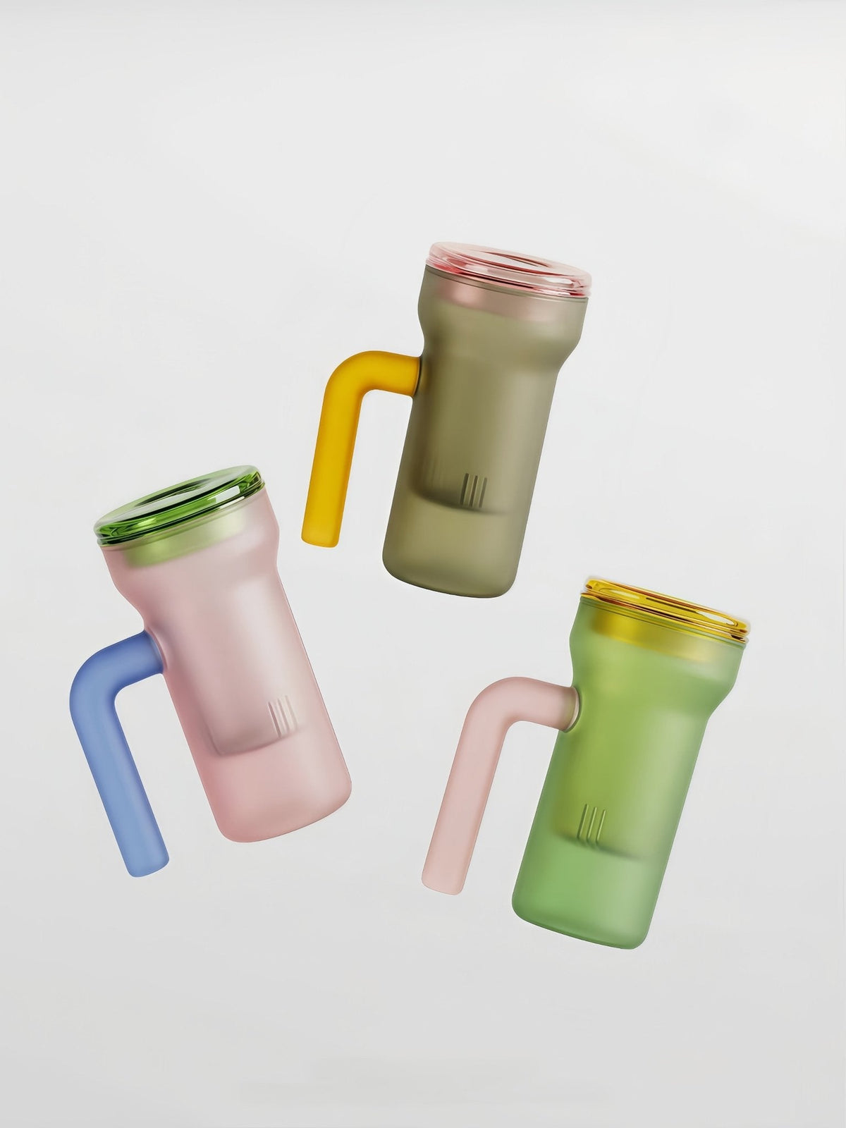 Color Play Lidded Glass Tea Infuser Mug – Cute Dopamine Loose Leaf Tea Cup for the Office, Dishwasher Safe -Mugs- Color Play Lidded Glass Tea Infuser Mug-green - INSPECIAL HOME