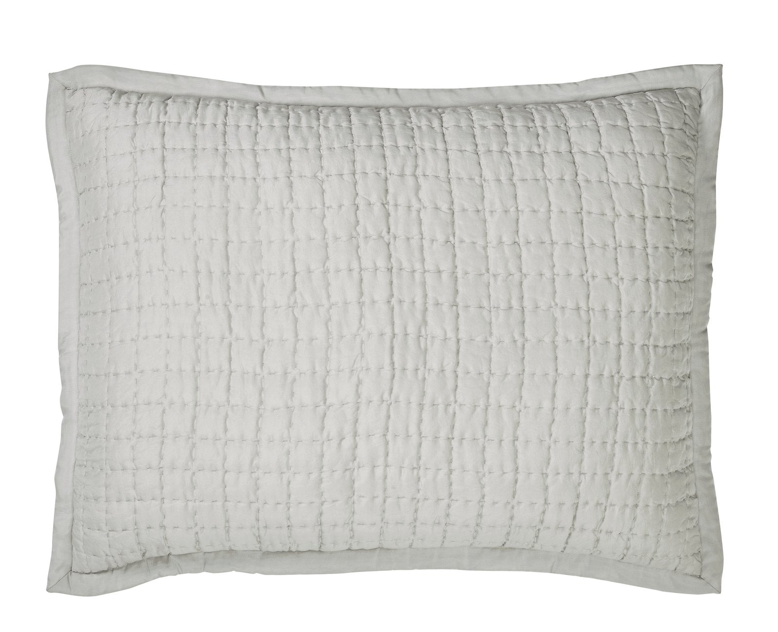SS-198-2026_1|Light grey channel quilted coverlet sham adds sophisticated texture to any bed. Perfect for a minimalist or contemporary design.