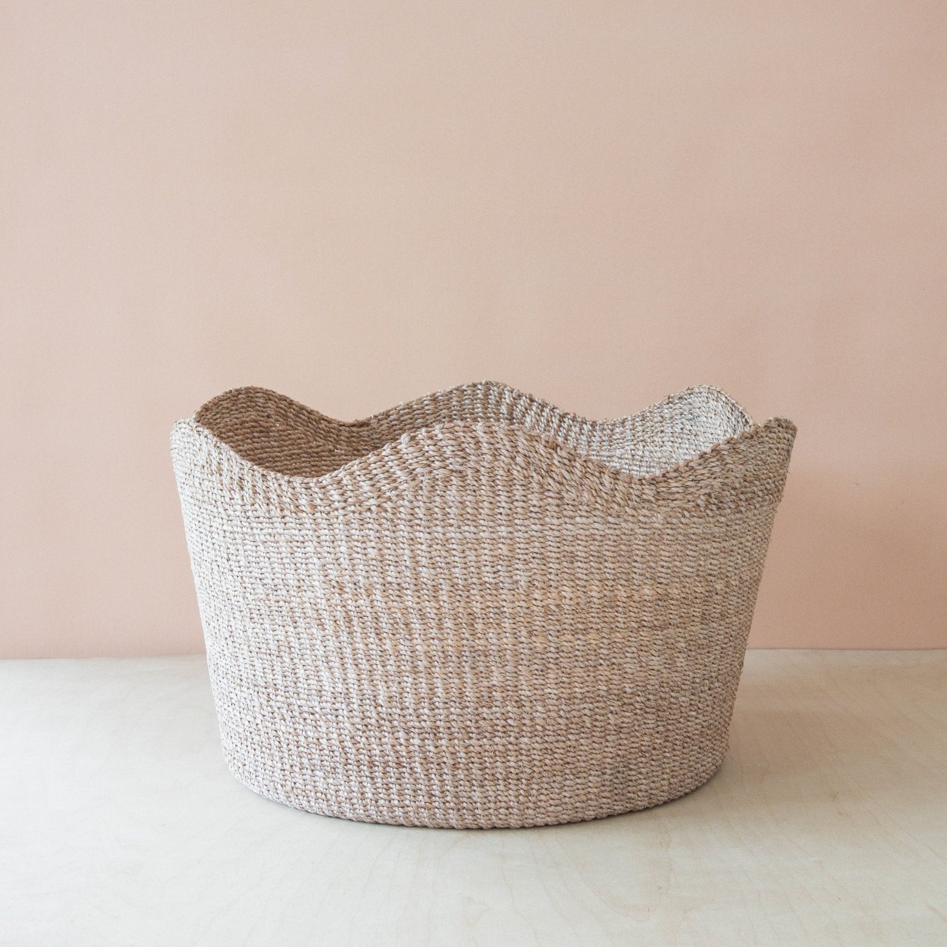 Baskets - Jumbo Scallop Basket – Natural Handwoven Abaca Basket | LIKHÂ - LIKHÂ