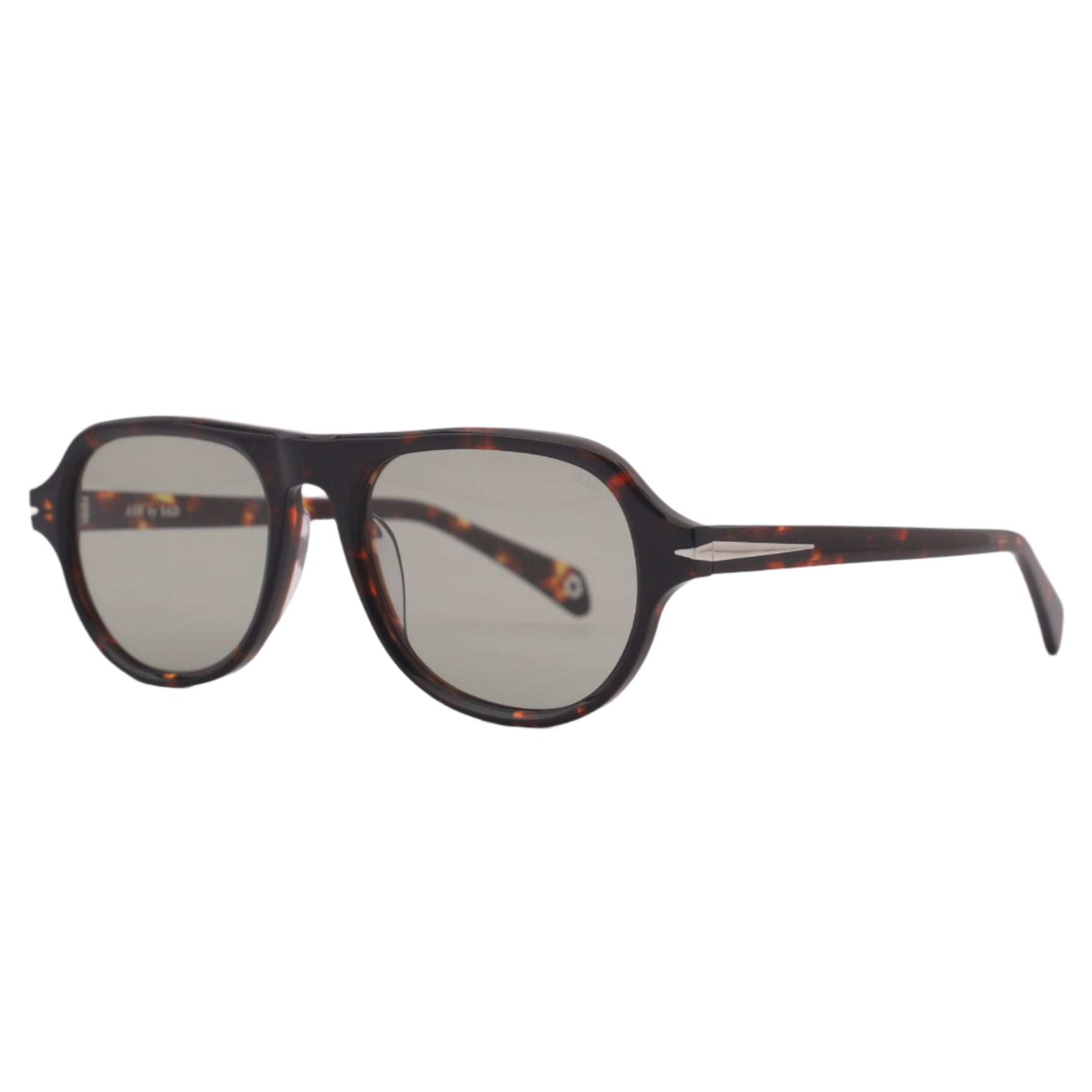 SAD Eyewear Ash premium square sunglasses in tortoiseshell with tinted olive UV protection lenses