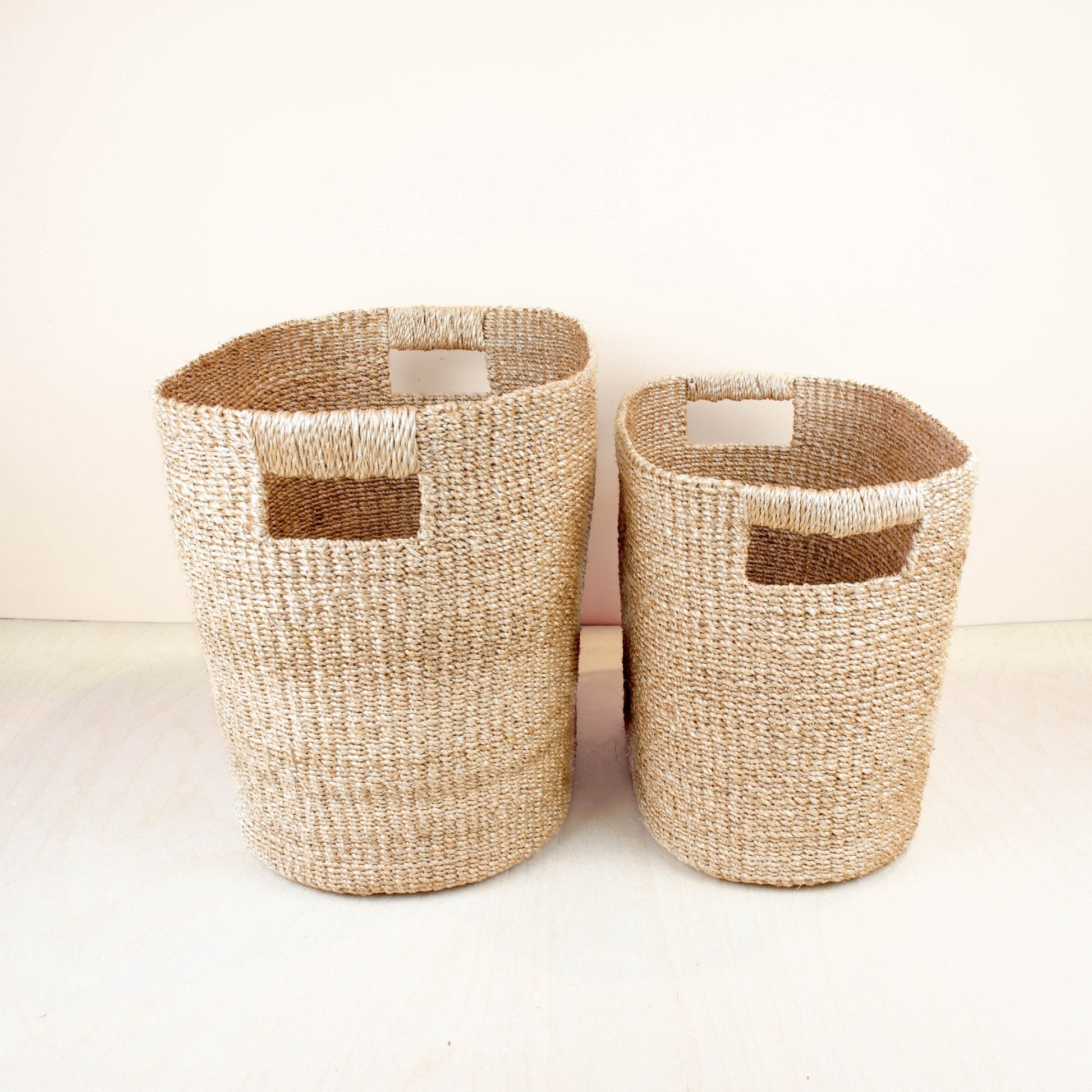 Baskets - Natural Oval Abaca Baskets, set of 2 - Wicker Hamper | LIKHÂ - LIKHÂ