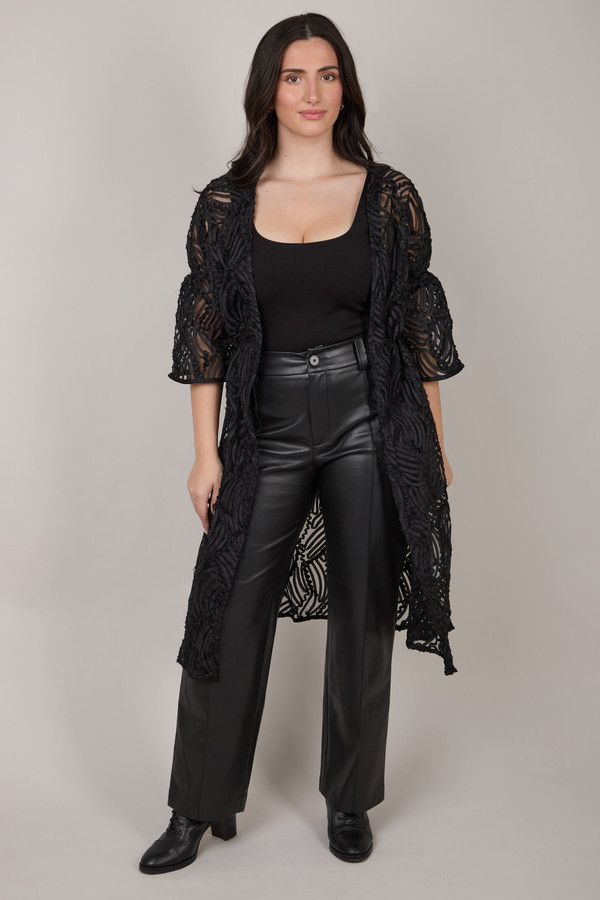 Midi Cutout Duster - Black