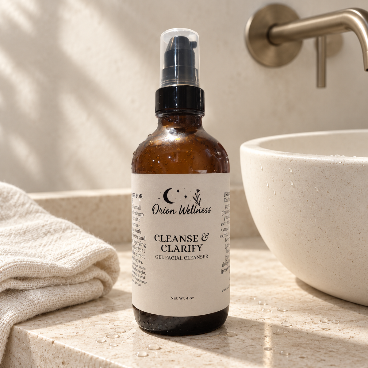 Cleanse & Clarify Face Wash lifestyle view, included in Smooth + Restore Facial Ritual