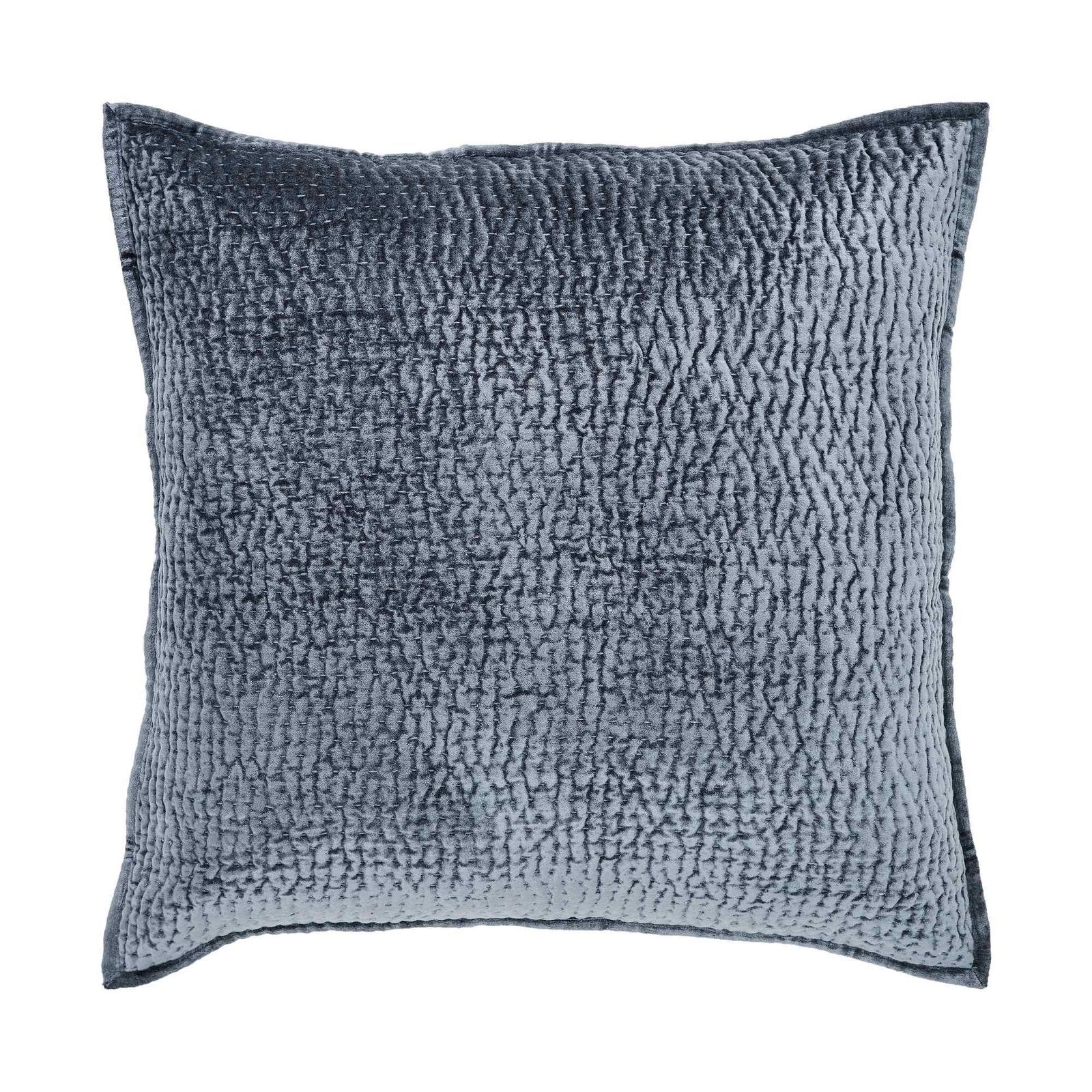 ES-195-2626-LOT1_1|Dark blue quilted coverlet with a rich, wavy textured pattern, adding depth and a cozy feel to modern bedroom decor.