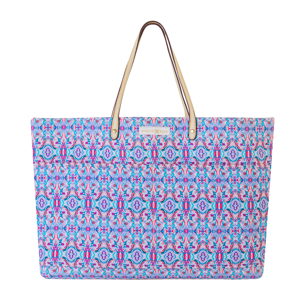 Magenta C Purple Original Canvas Tote with Leather Straps