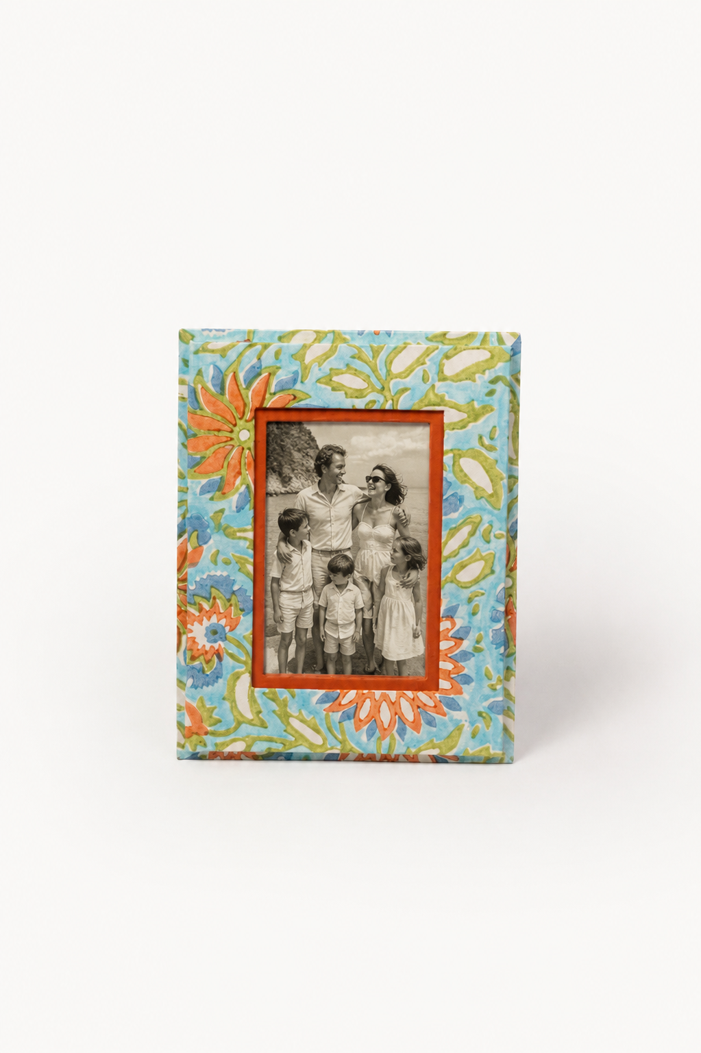 Medium Block Print Photo Frame (4 by 6)  - Vintage Marigold