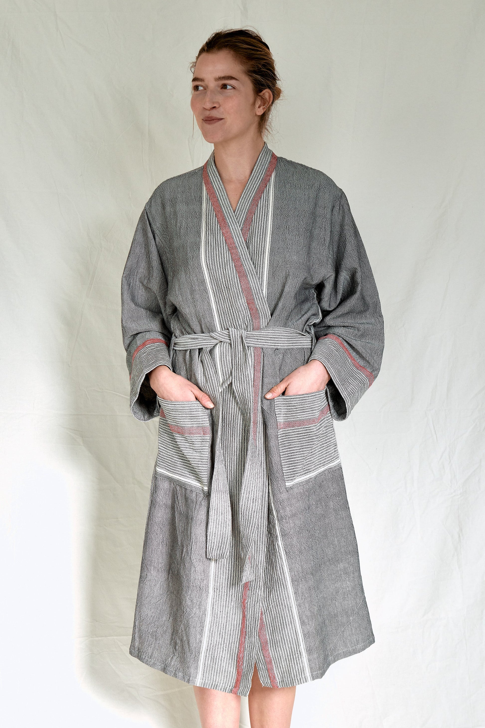 charcoal tribeca long bathrobe