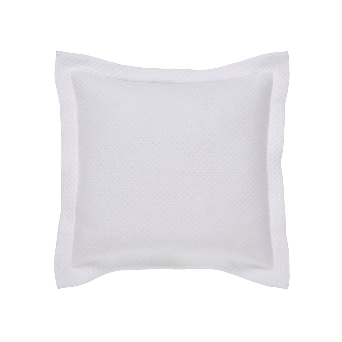 ES-173-2626_1|White diamond quilted coverlet sham with ruffled edge. Classic, elegant bedding for a timeless and luxurious bedroom.