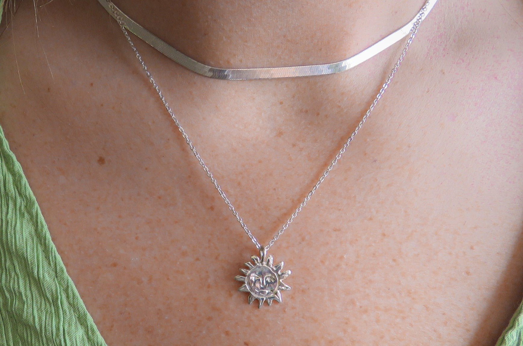 Silver Sun Talisman Necklace - Dea Dia