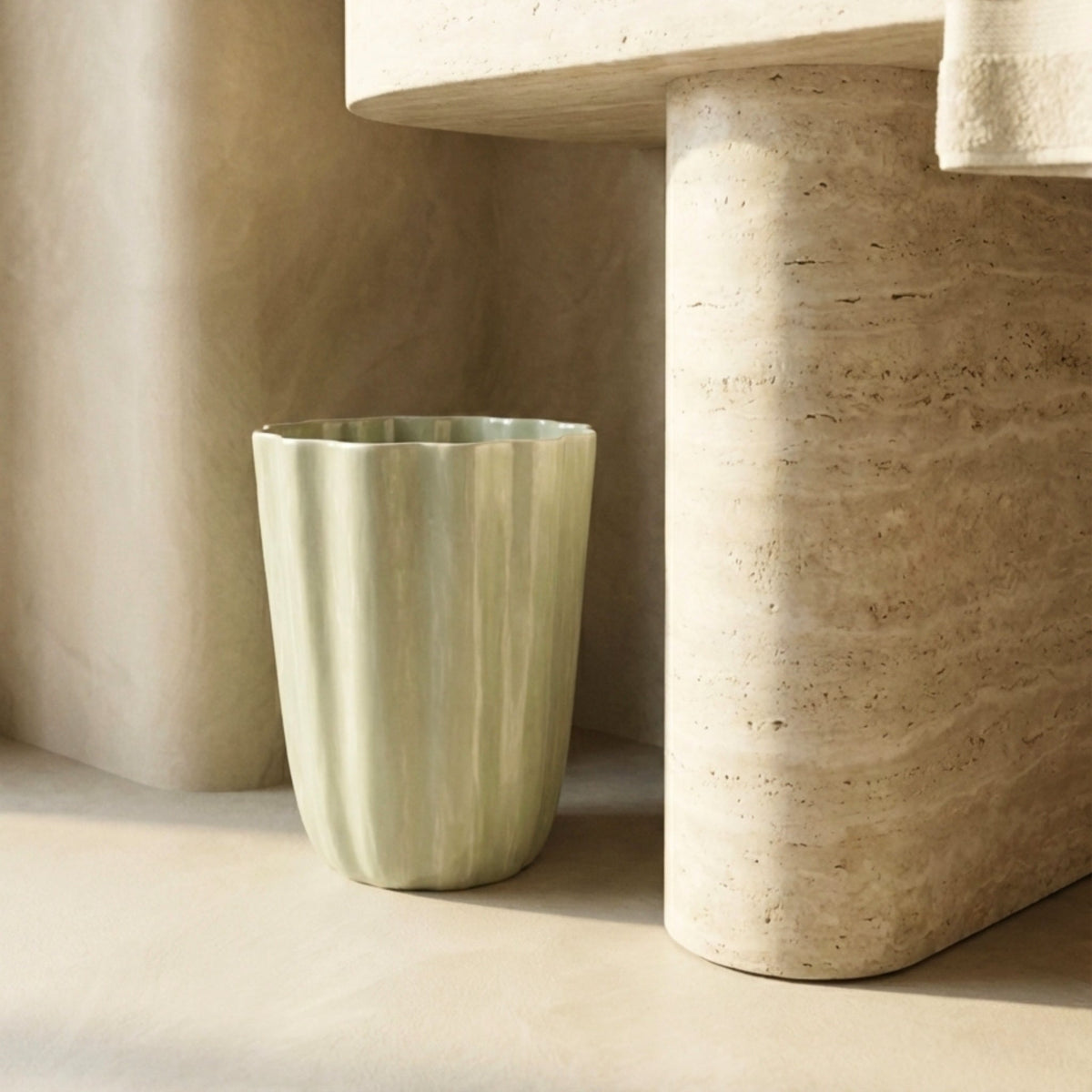 Nera Waste Basket, Light Green