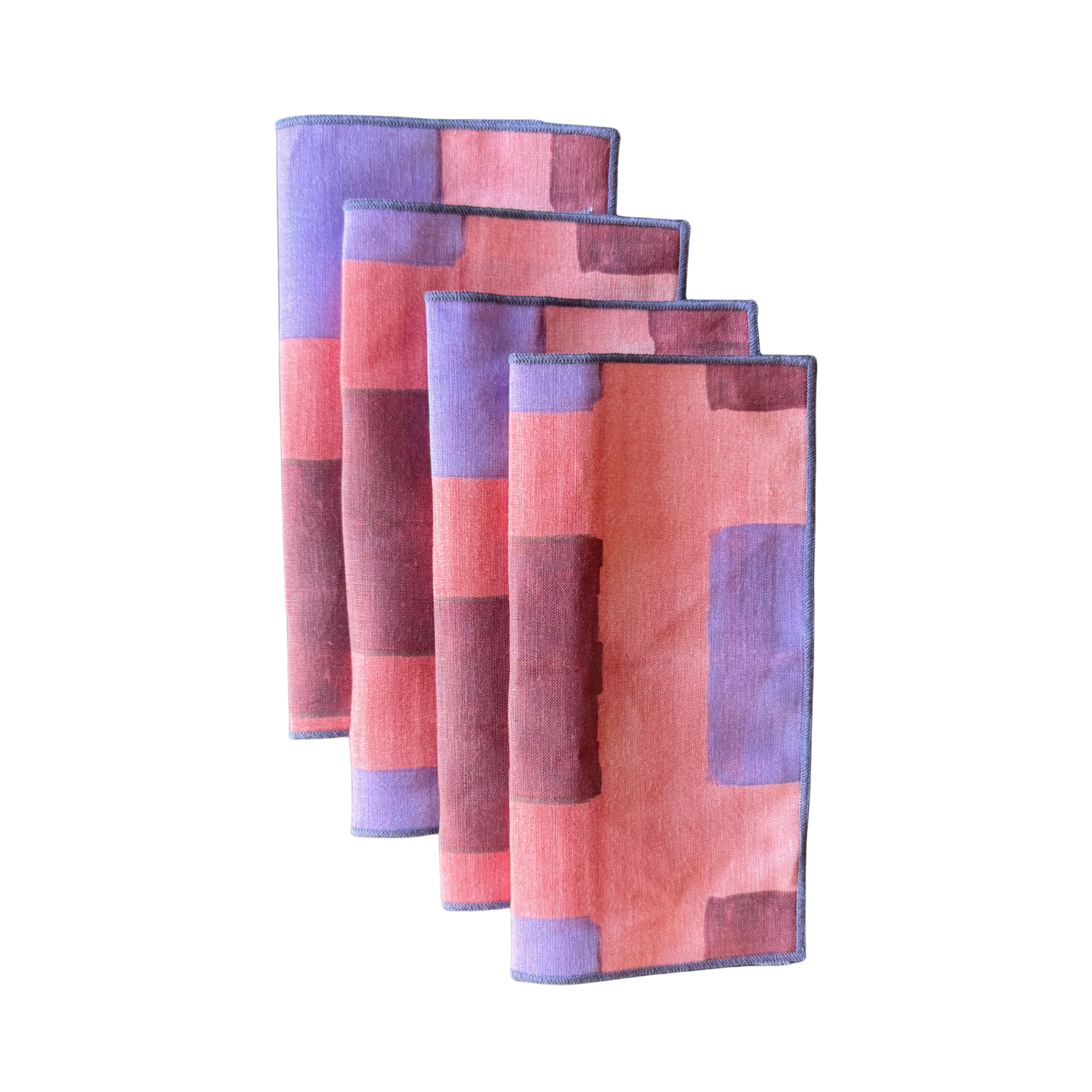 Pink Tapestry linen cocktail napkins styled at drinks party - Goldie Home