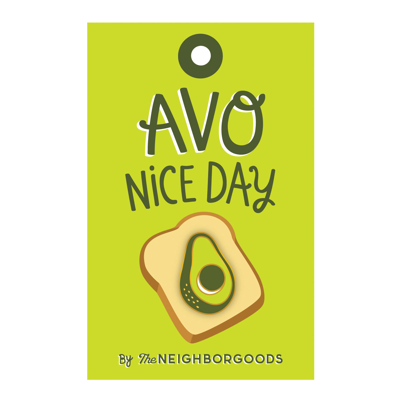 Packaged enamel avocado pin
