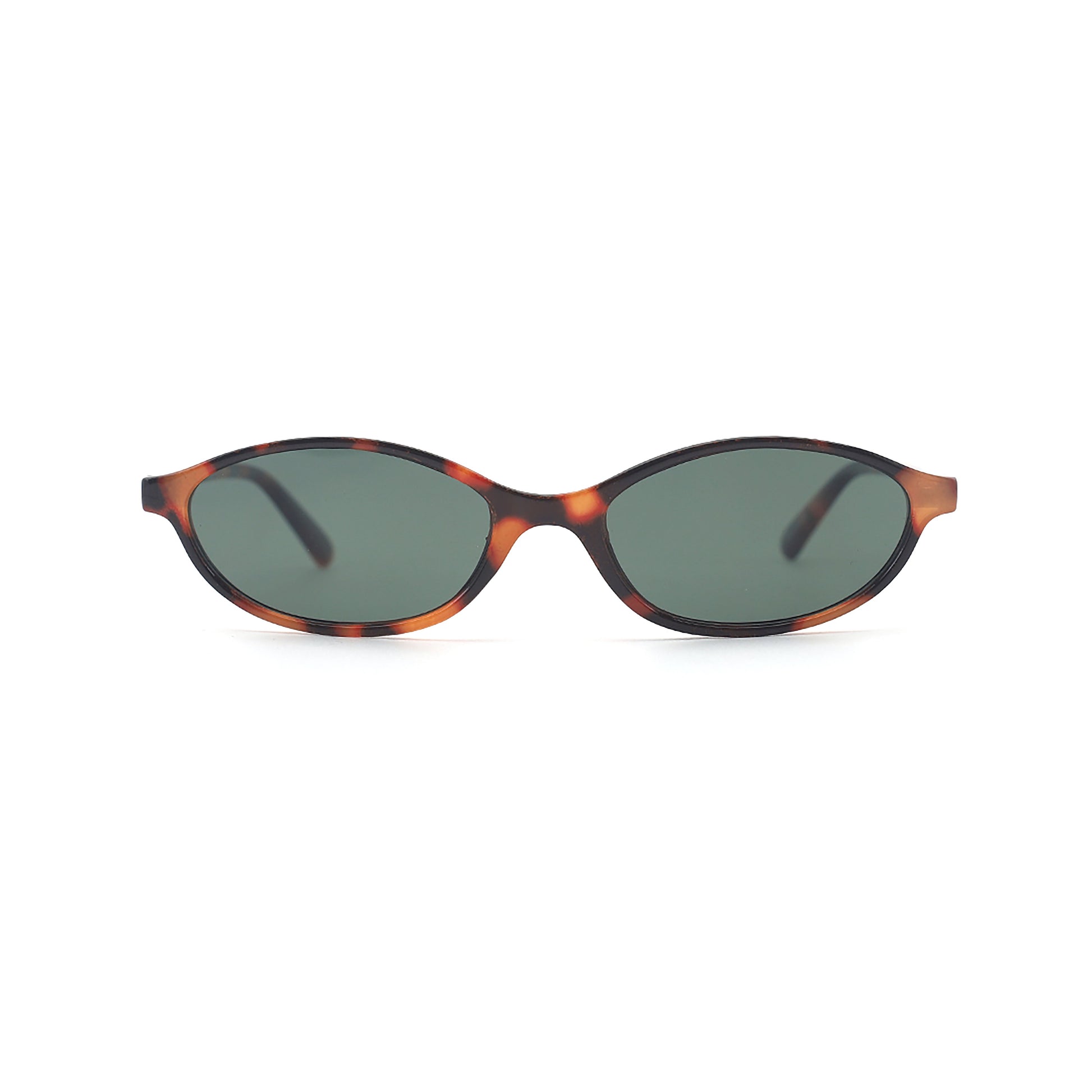 SAD Eyewear Celeste oval sunglasses in tortoise with polarized olive UV protection lenses