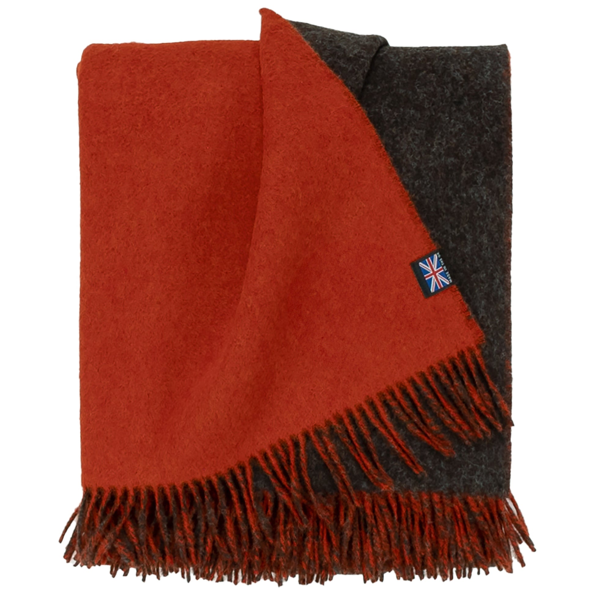 Highland Tweeds Reversible Double Cloth Throw (Orange/Brown) Available 4/25-Throws and Blankets-[bar code]-Prince of Scots